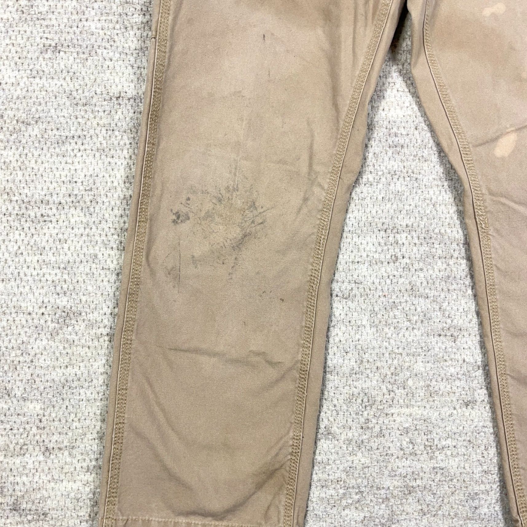 Vintage Berne Carpenter Pants Men 34x30 Tan Duck Canvas Workwear Distressed Grunge Worn Leather? Size US 34 / EU 50 - 7 Thumbnail