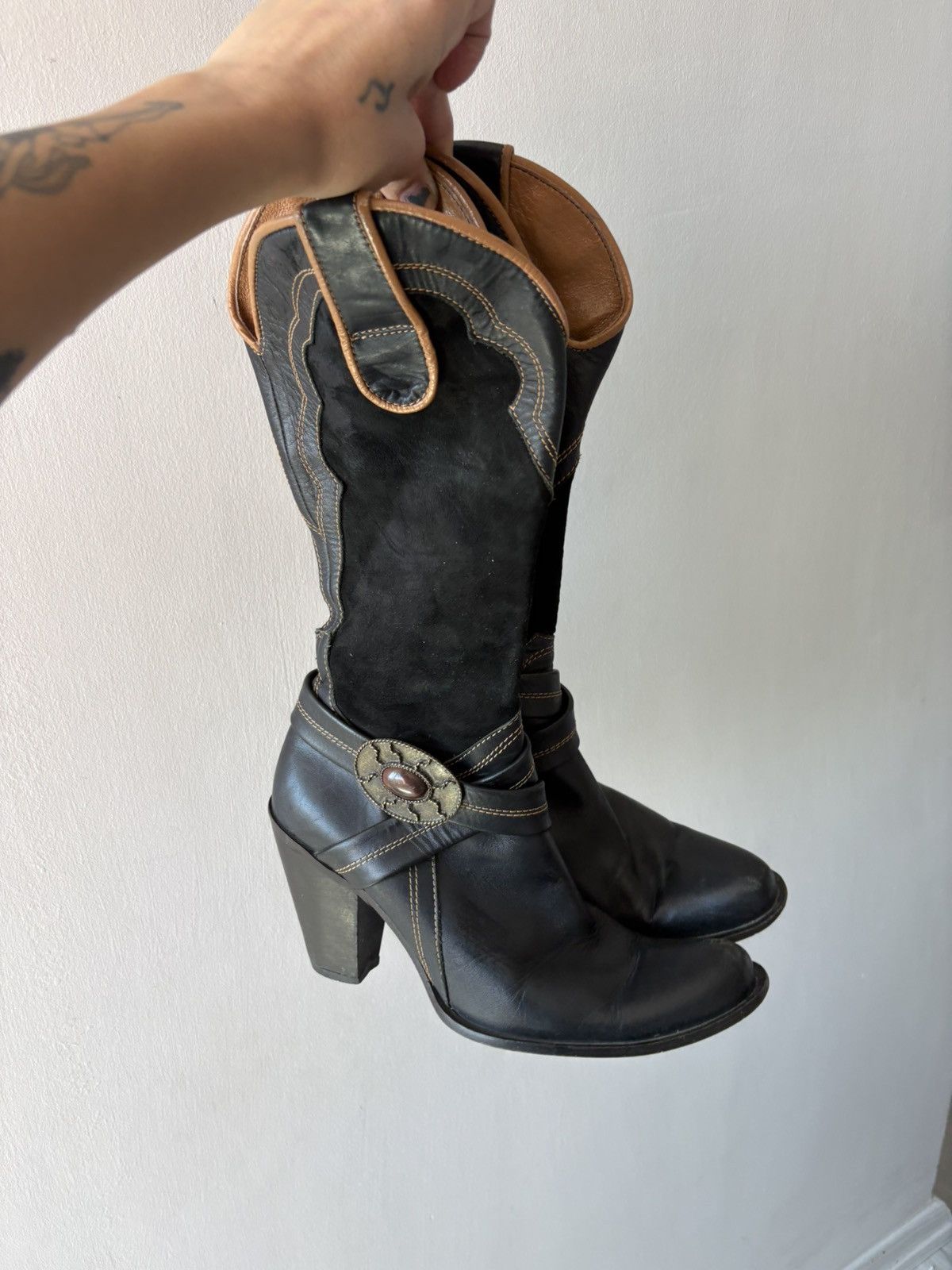 Vintage Y2k leather boots Size US 8 / IT 38 - 8 Thumbnail