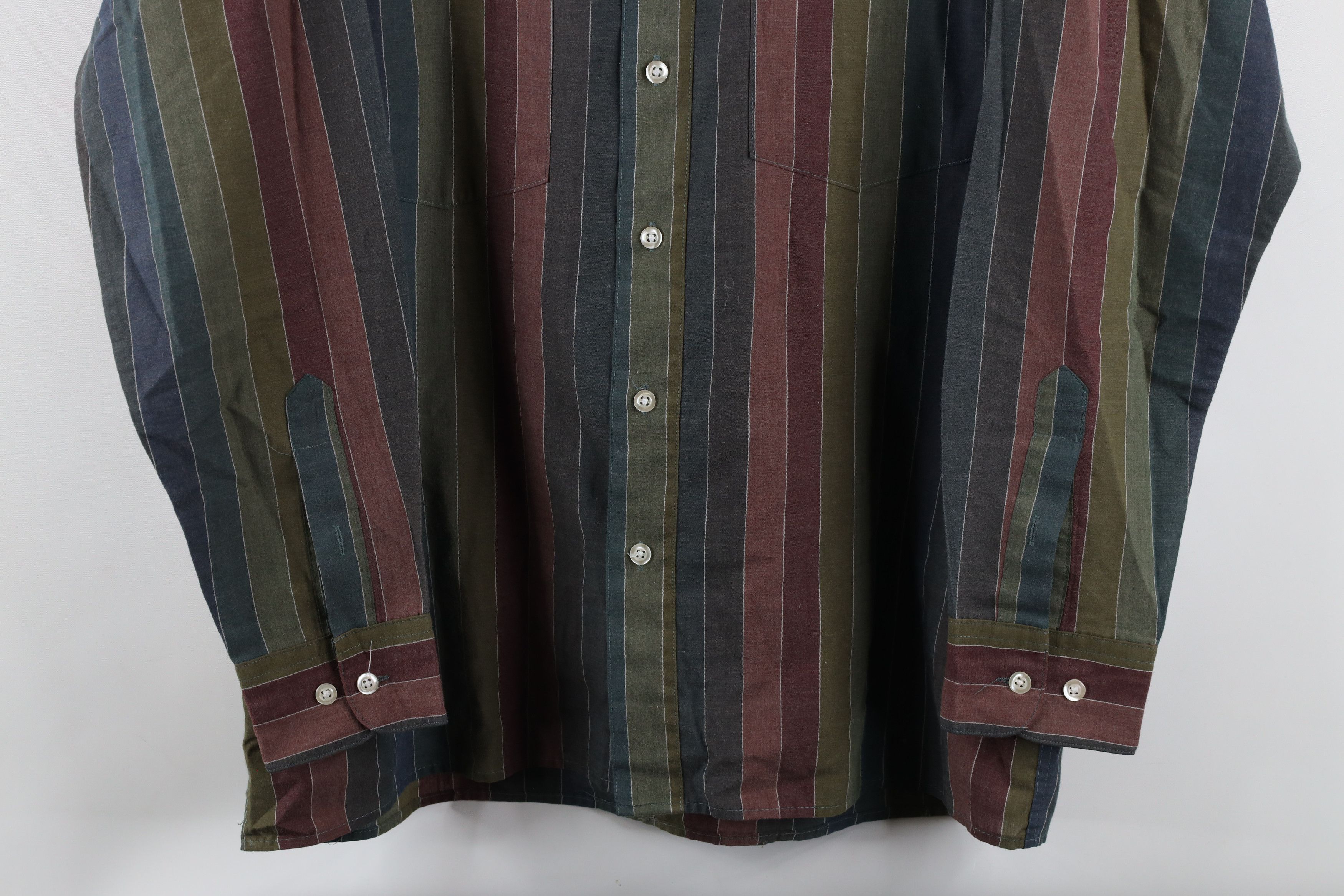 Vintage Vintage 90s Streetwear Rainbow Striped Collared Button Shirt Size US M / EU 48-50 / 2 - 3 Thumbnail