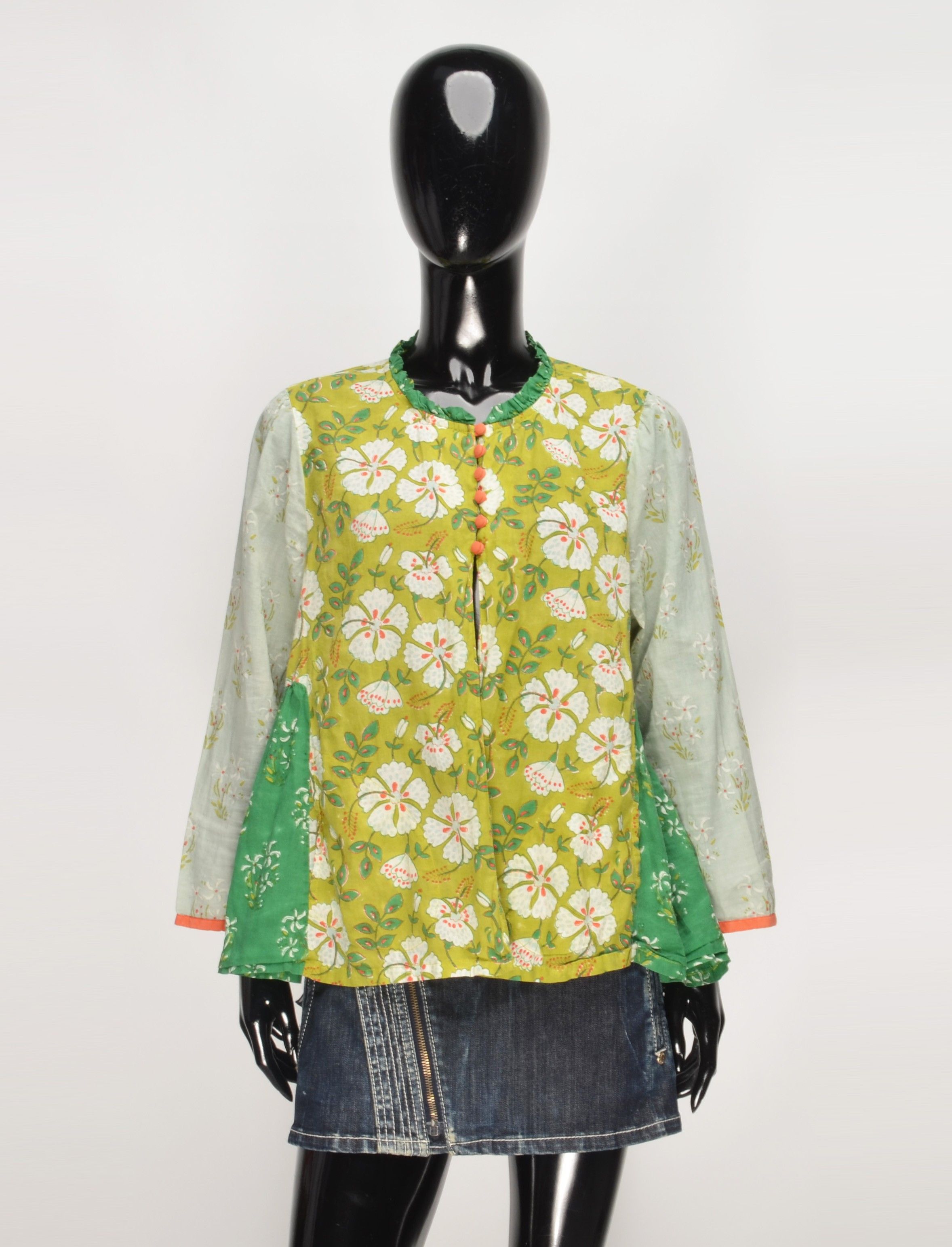 Gudrun Sjoden Gudrun Sjoden Floral Patchwork Flowy Relaxed Fit Boho Blouse Size M / US 6-8 / IT 42-44 - 1 Thumbnail
