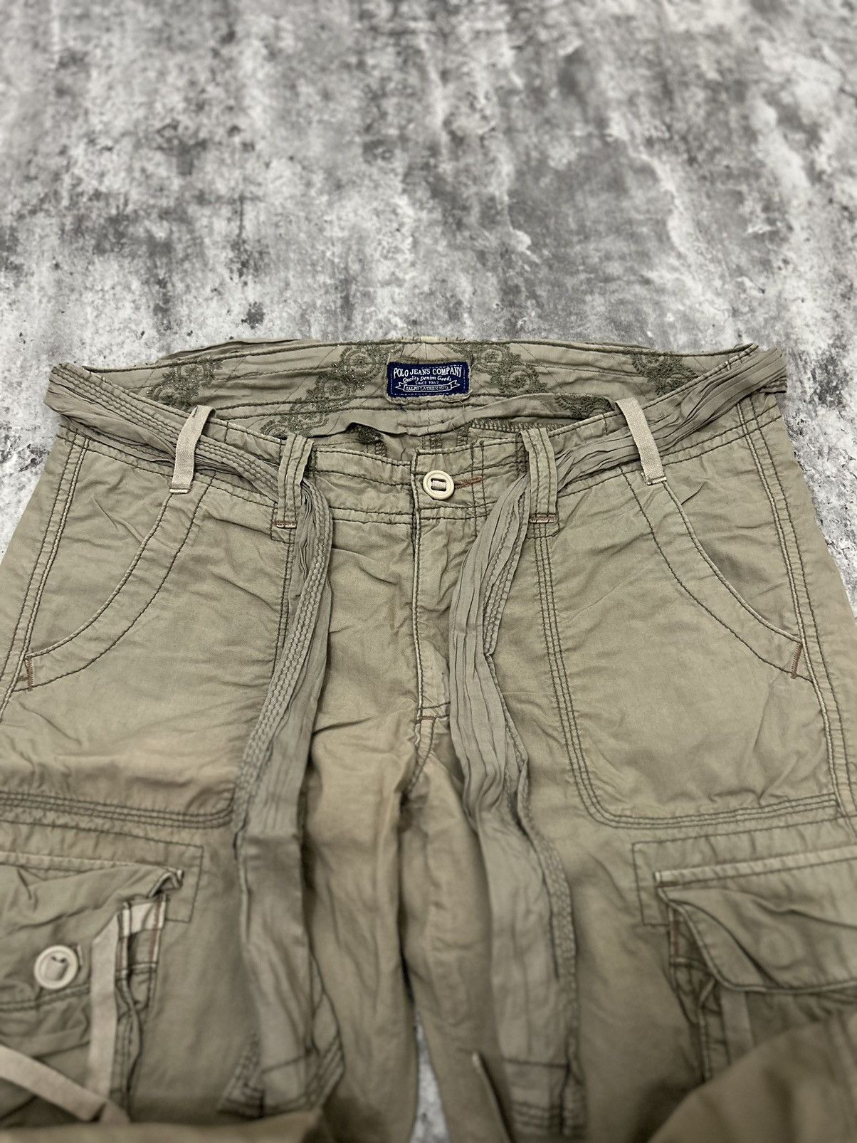 If Six Was Nine × Polo Ralph Lauren × Vintage Vintage Polo Jeans Company Sun Faded Cargo Pants With Belt Size US 32 / EU 48 - 8 Thumbnail