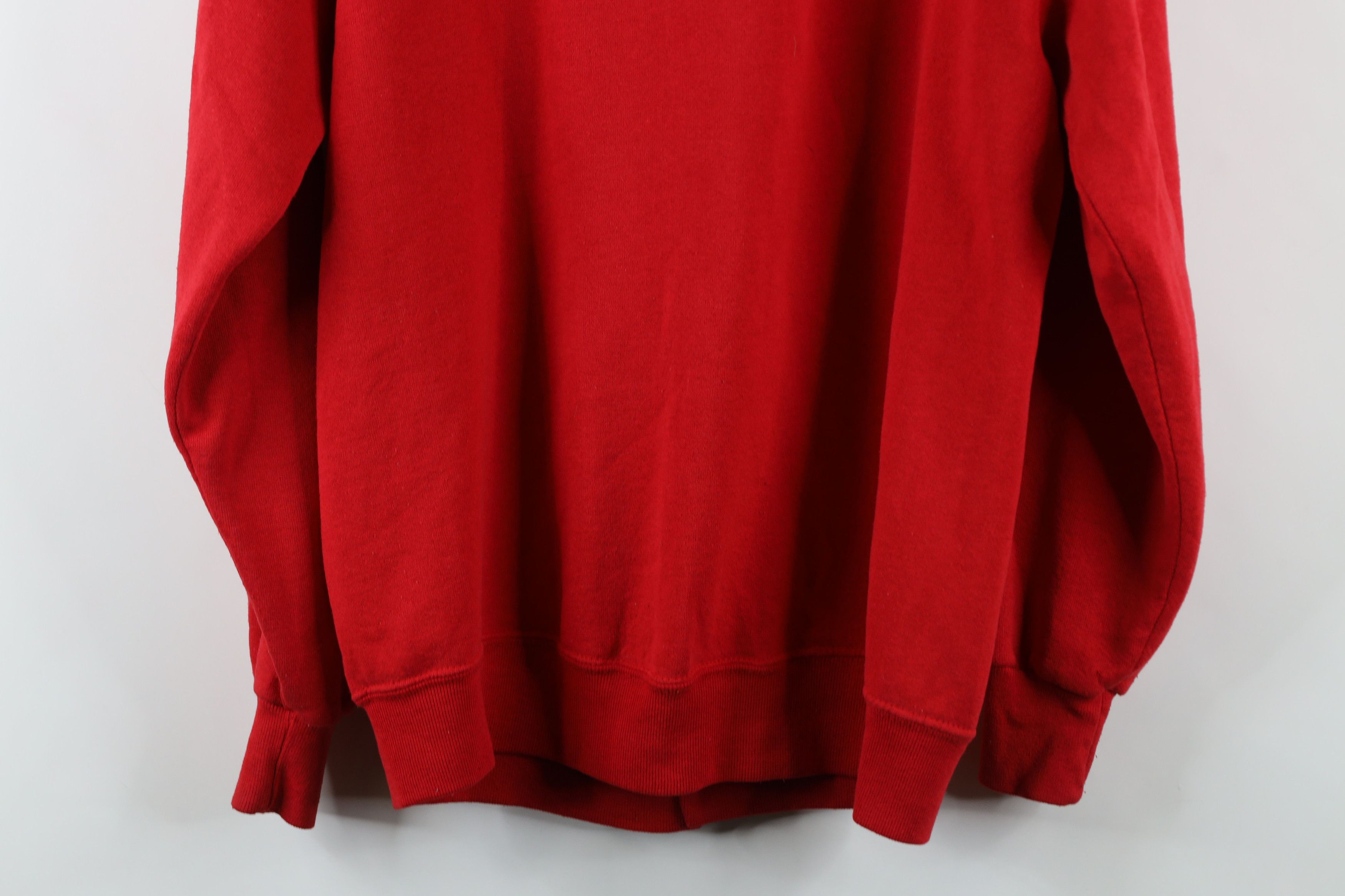 Vintage Vintage 90s Streetwear Blank Cardigan Sweatshirt Red USA Size US L / EU 52-54 / 3 - 11 Thumbnail