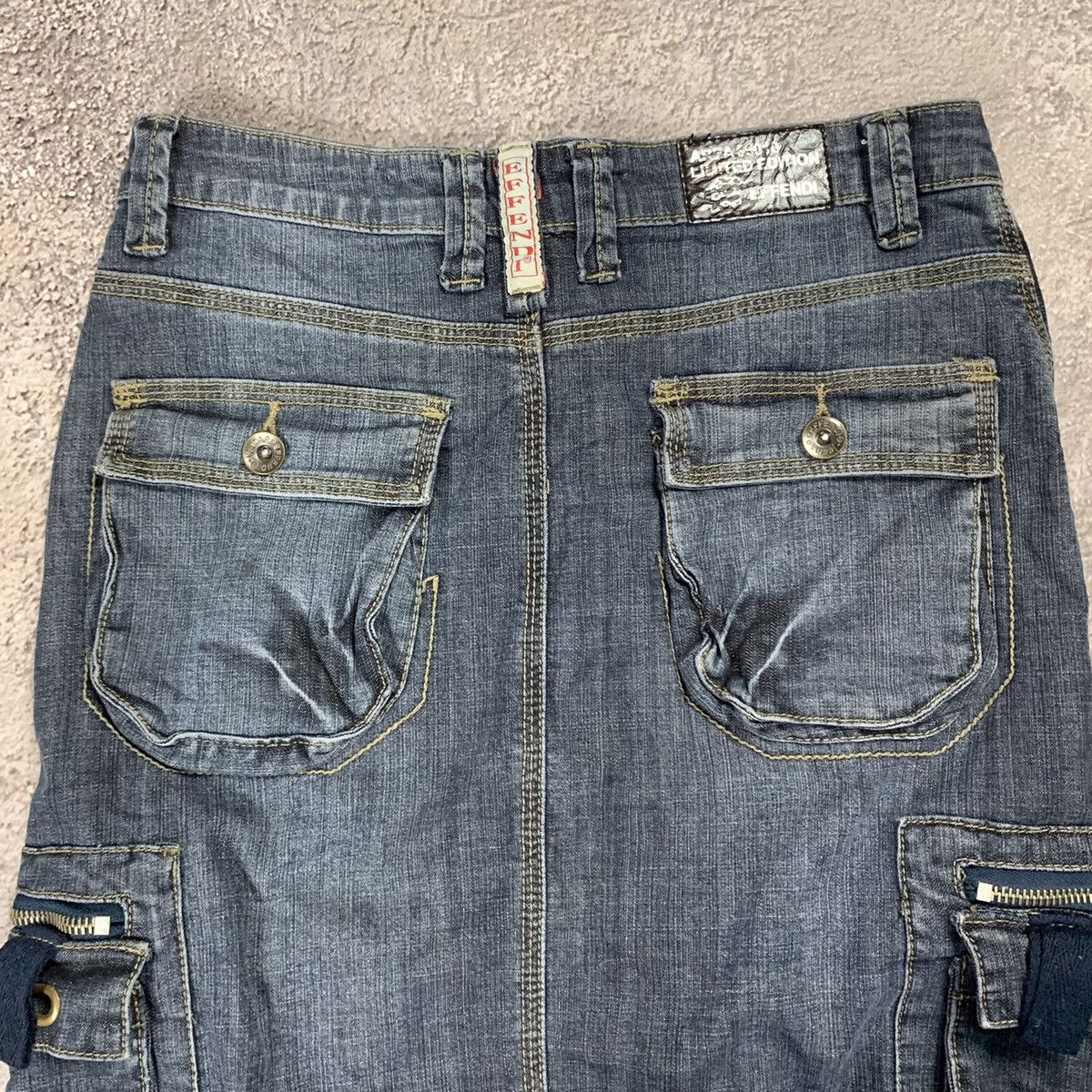 Vintage Y2K Cargo Mini Skirt Distressed Streetwear Grunge Relaxed 26 Size 26" / US 2 / IT 38 - 7 Thumbnail