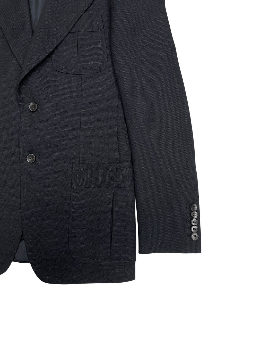 Gucci Gucci by Tom Ford Silk Blend Two-Button Blazer Black Size 46R - 7 Thumbnail