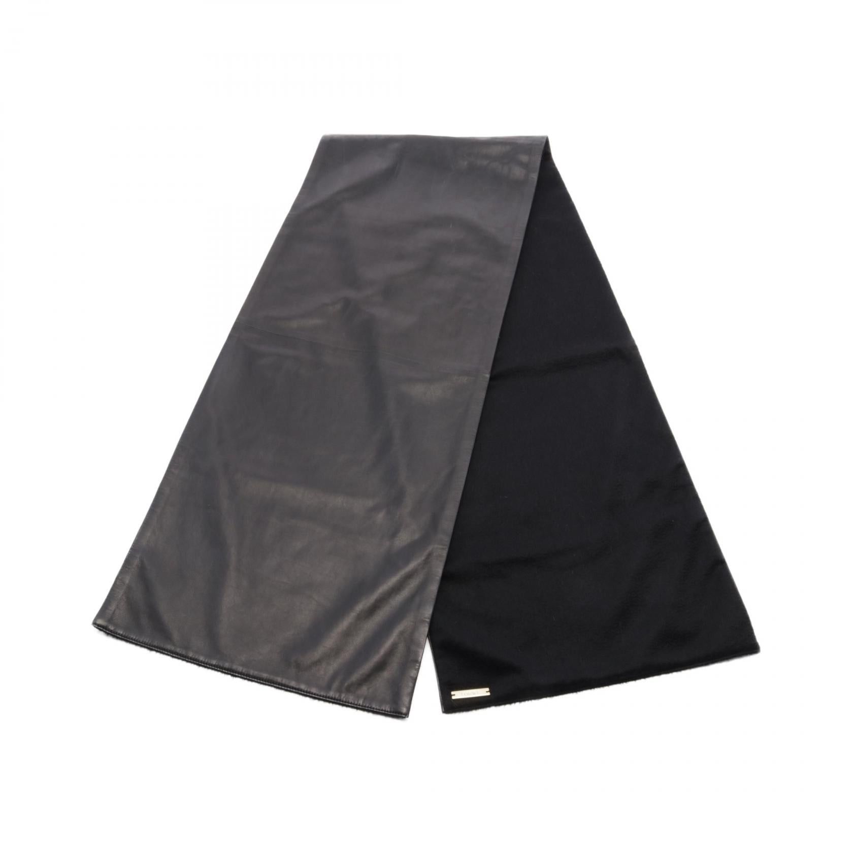 Loewe Loewe Scarf Lamb Leather Black Size ONE SIZE - 1 Thumbnail