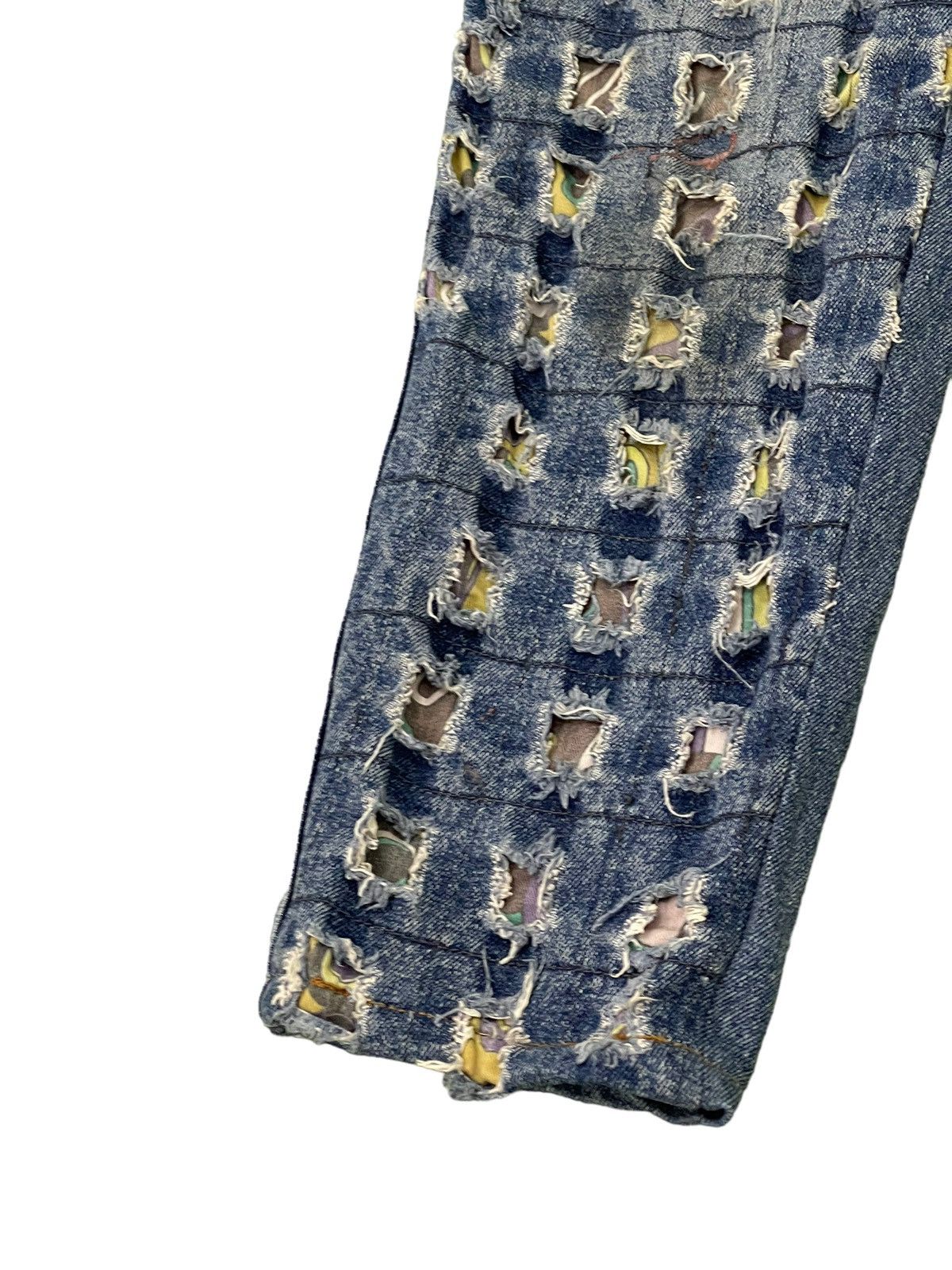 Japanese Brand Full Distress Jeans Vtg Unknown Brand Tapered 7🟦8 Size US 34 / EU 50 - 5 Thumbnail