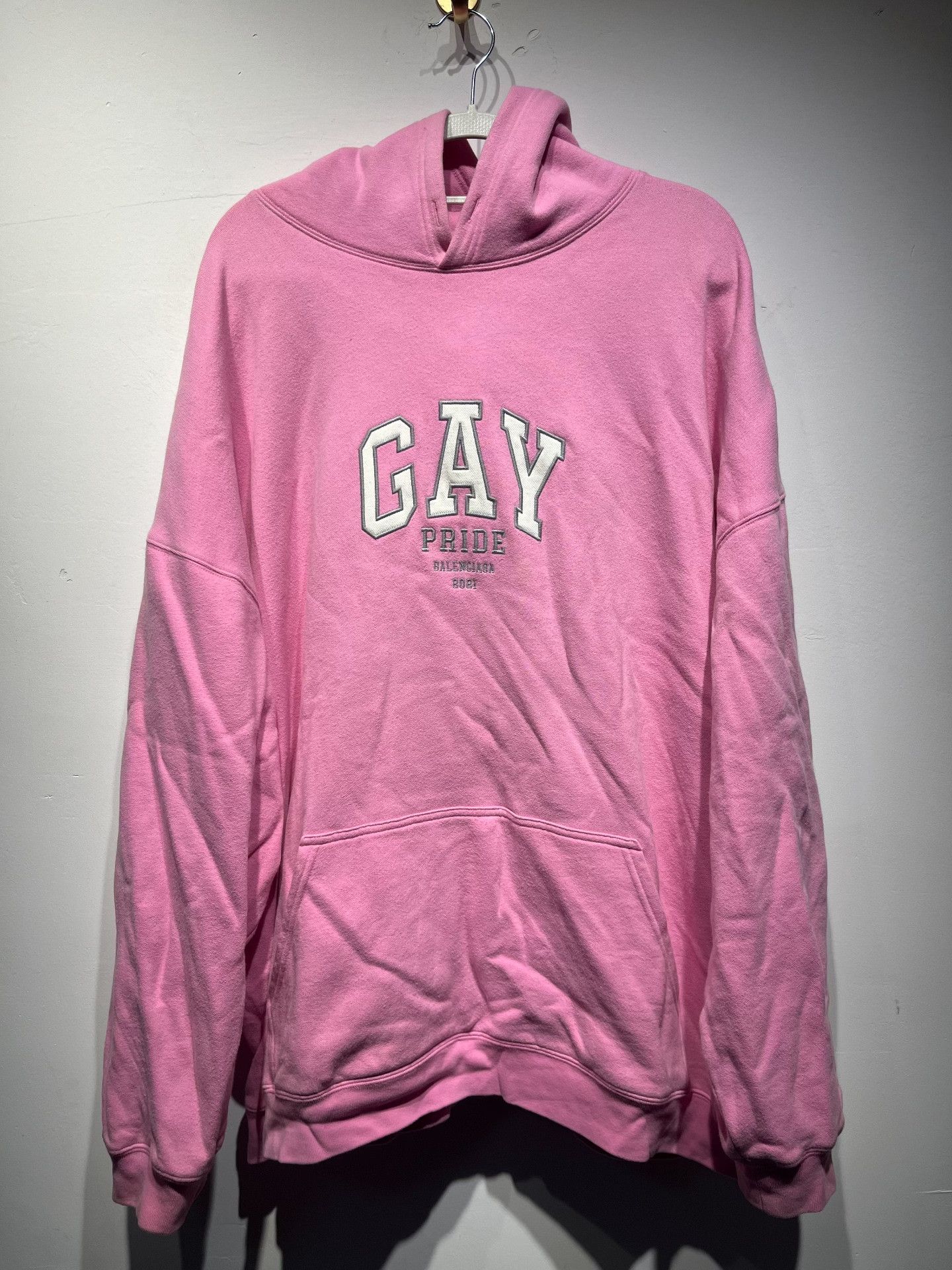 Balenciaga Printed Oversized Pink Hoodie XS Women
