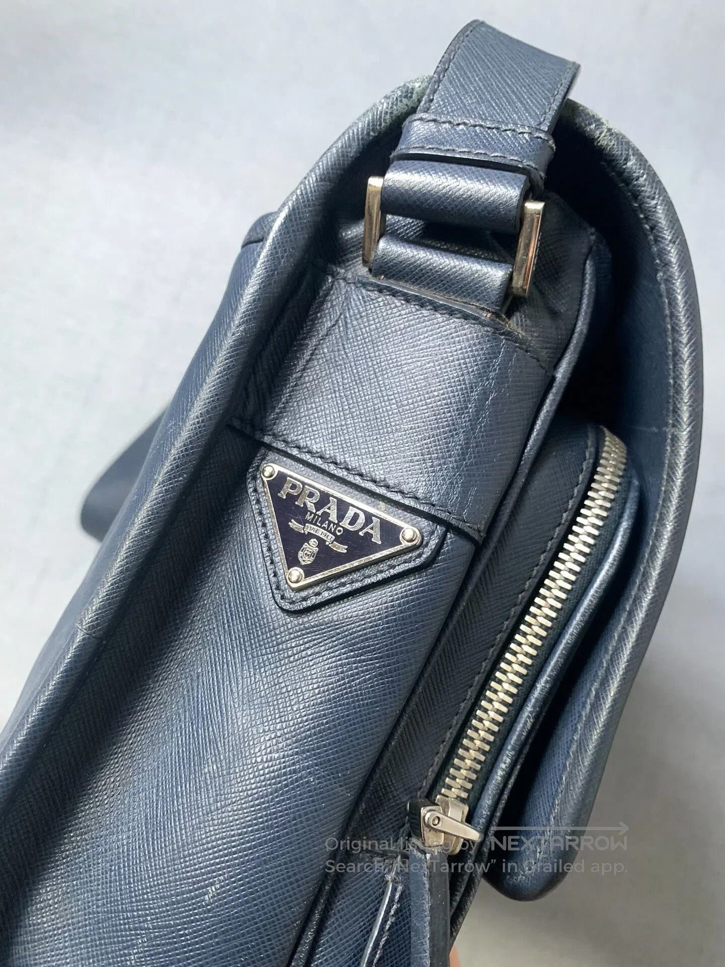 Prada Prada Triangle Logo Cross Grain Shoulder Bag. Size ONE SIZE - 1 Thumbnail