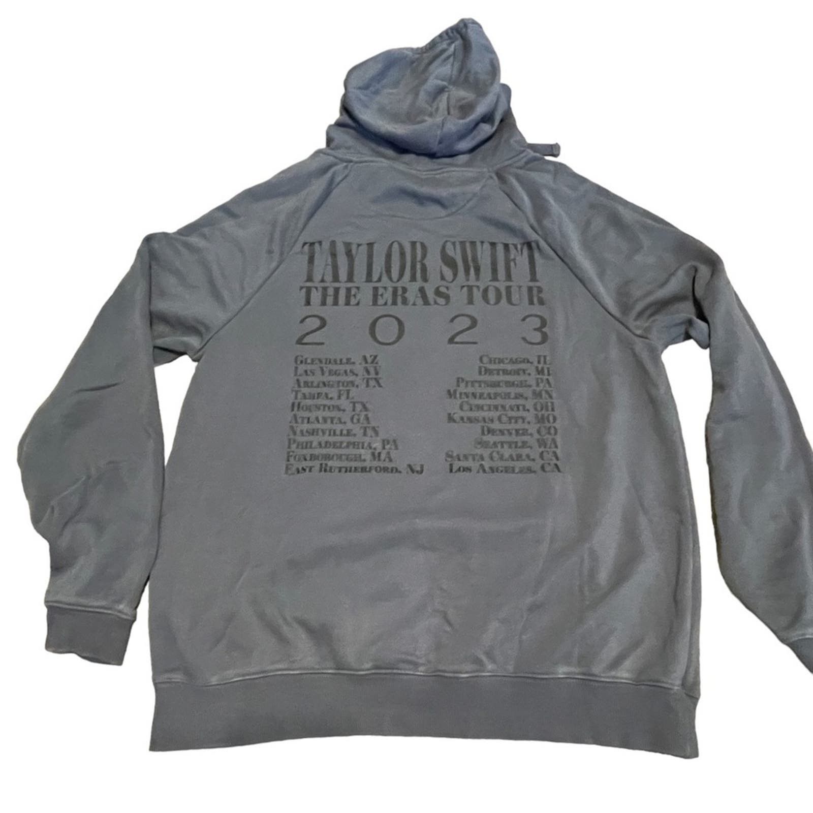 image of Taylor Swift Eras Tour Hooded Hoodie Sweatshirt Gray XL NWT in Grey, Women's