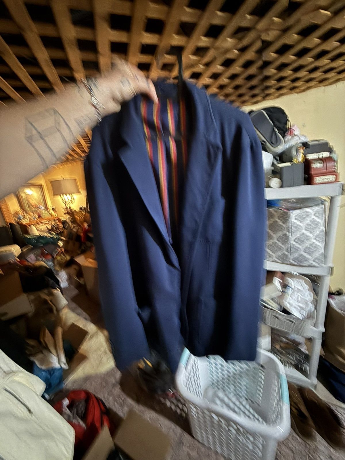 Saks Fifth Avenue Vintage Handmade Blazer Unique Blue Size 44 Japanese Style Size 44R - 8 Thumbnail
