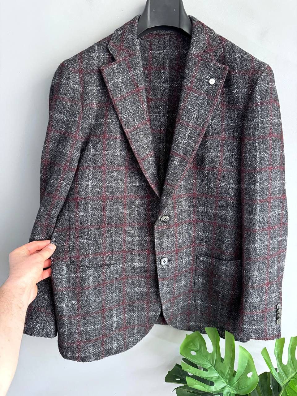 L.B.M. 1911 L.B.M. 1911 Dark Grey Wool/Cotton/Cashmere Men's Blazer 52 R Size 52R - 6 Thumbnail