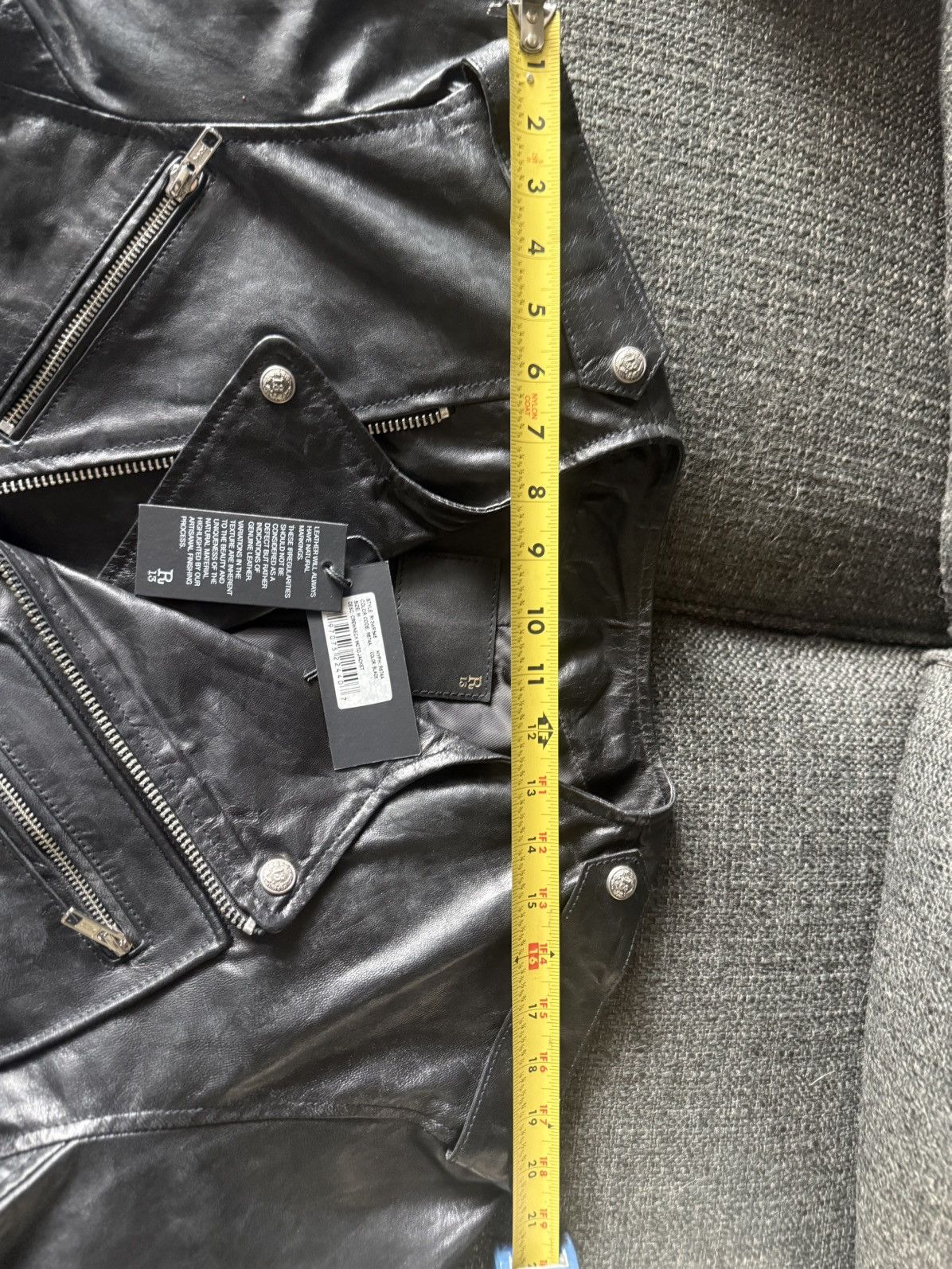 R13 R13 CREWNECK DISTRESSED LEATHER MOTO JACKET - NEW WITH TAGS Size M / US 6-8 / IT 42-44 - 20 Thumbnail