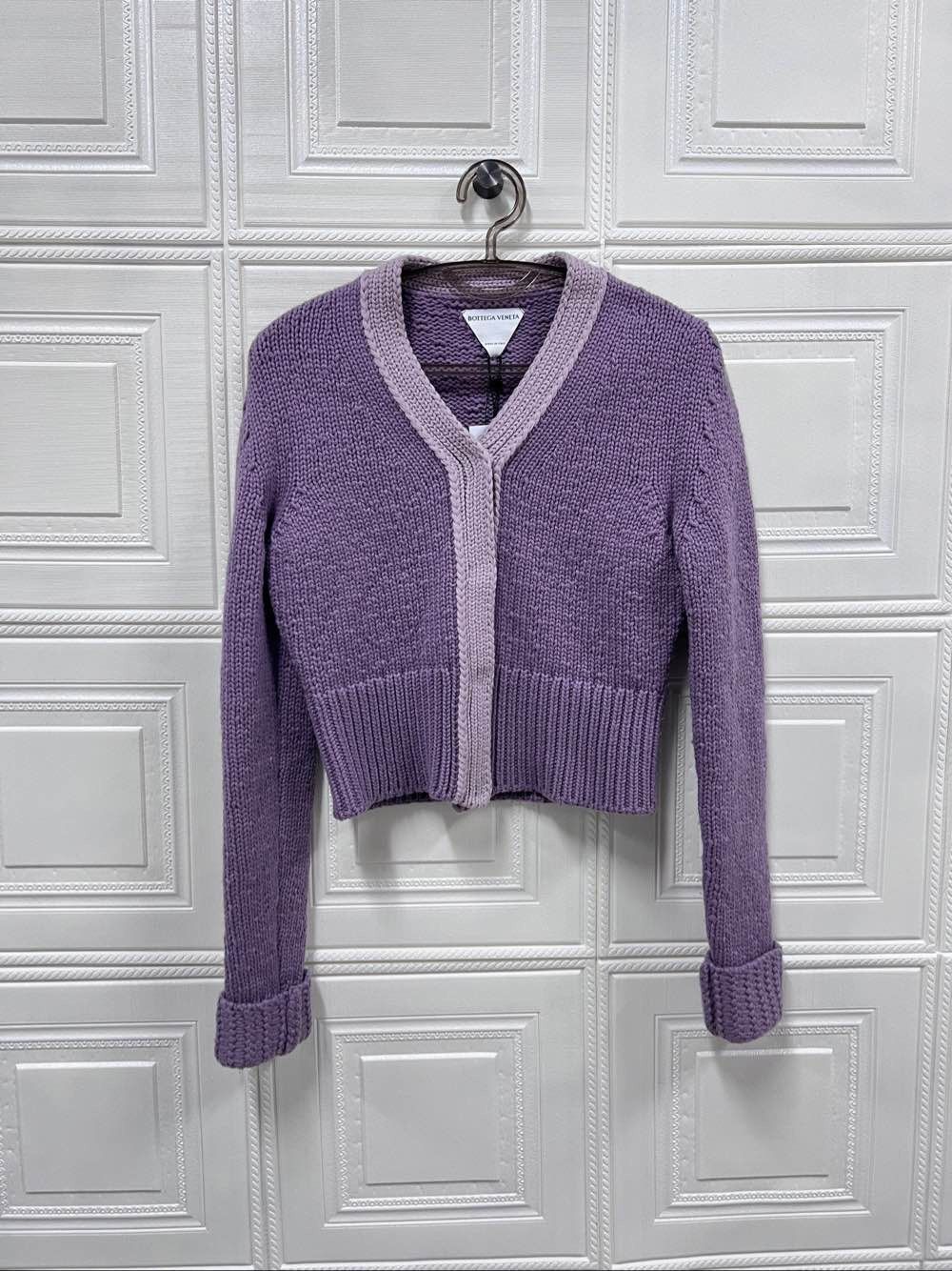 Bottega Veneta Bottega Veneta Lavender Wool Cashmere Cardigan Size XS Size XS / US 0-2 / IT 36-38 - 1 Thumbnail