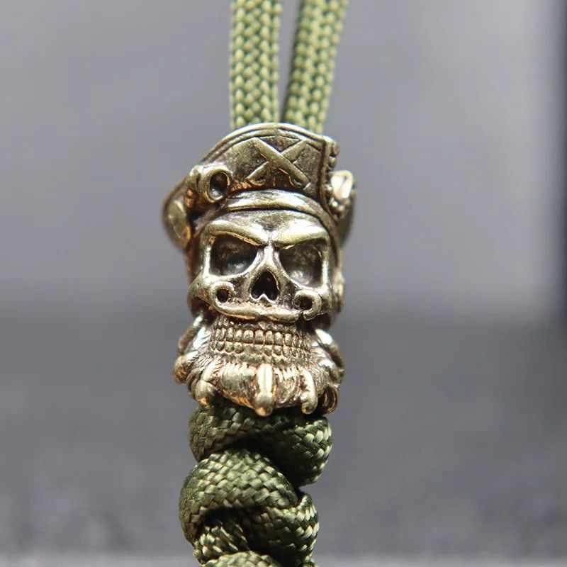 Handmade 3Pcs Pirate Skull Knife Beads Paracord Bead Zipper Umbrella Size ONE SIZE - 3 Thumbnail