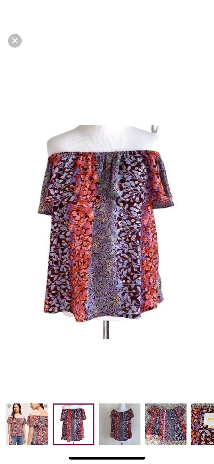 Anthropologie Anthropologie Maeve small vallita off shoulder blouse Size S / US 4 / IT 40 - 1 Thumbnail