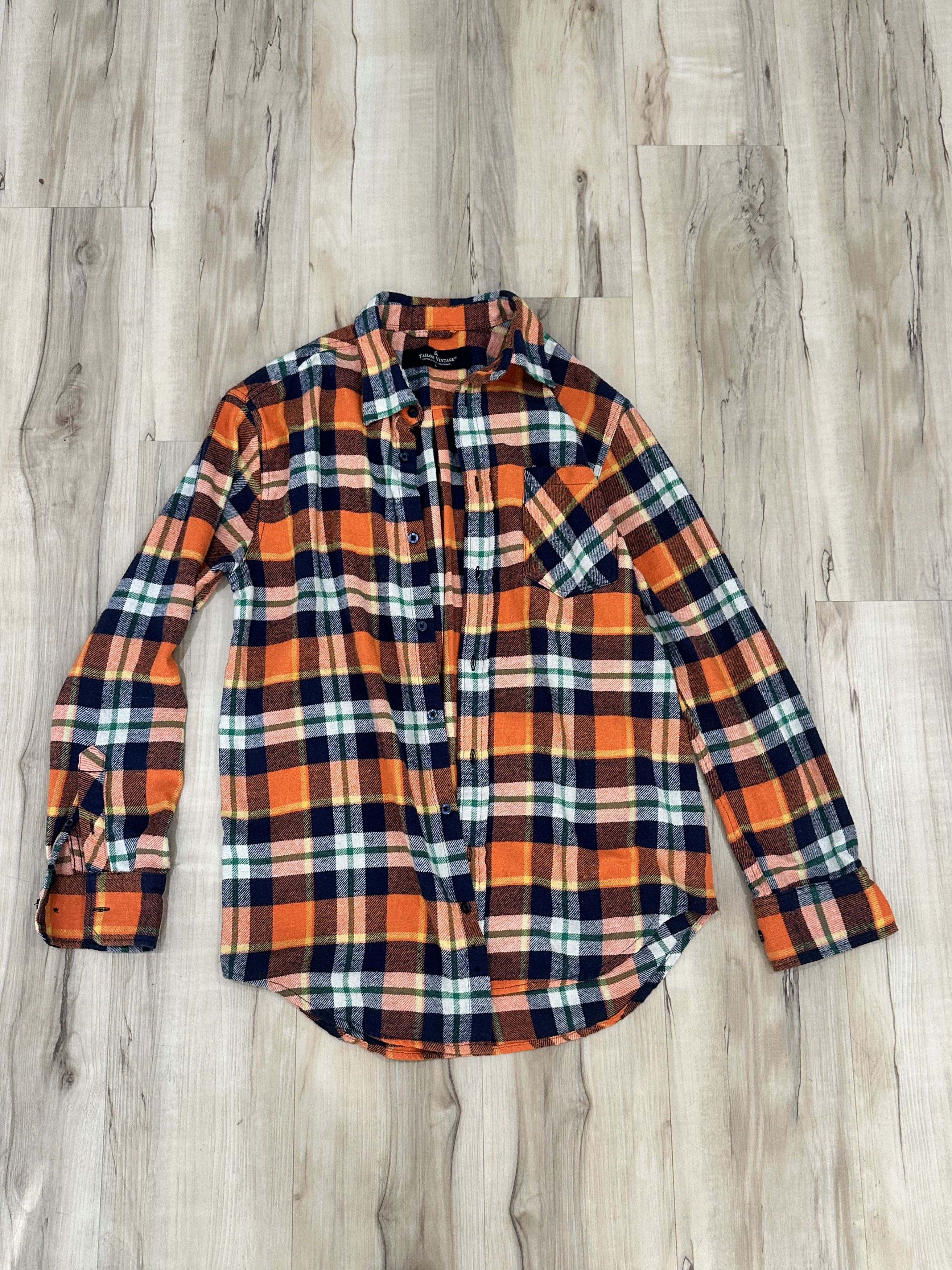 Vintage Tailor Vintage Orange Flannel Size L Classic Fall Essential Size US L / EU 52-54 / 3 - 1 Thumbnail