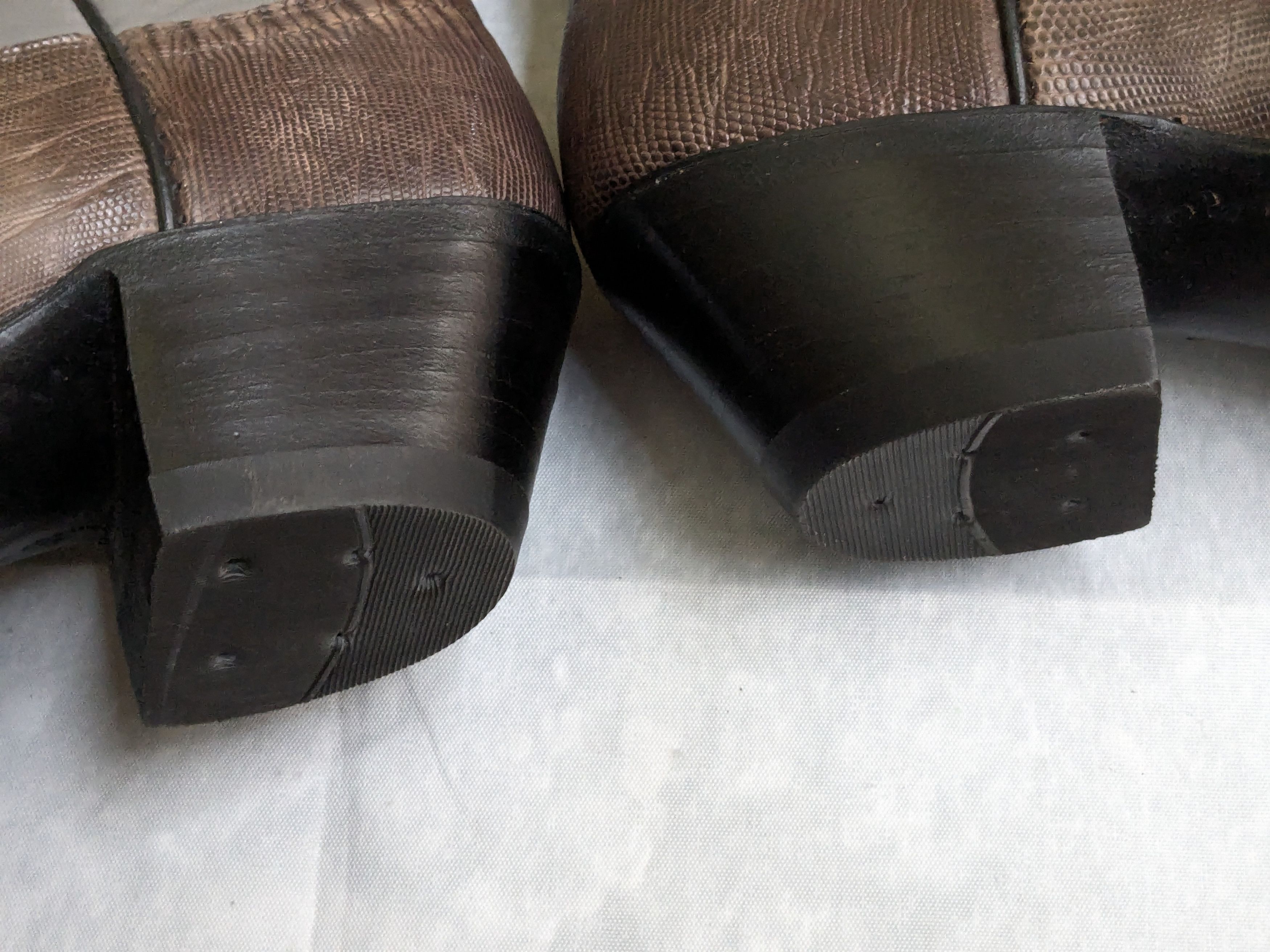 Dan Post Dan Post Cowboy Boots Olive Green Lizard Leather 8.5 Gray Size US 8.5 / EU 41-42 - 18 Thumbnail