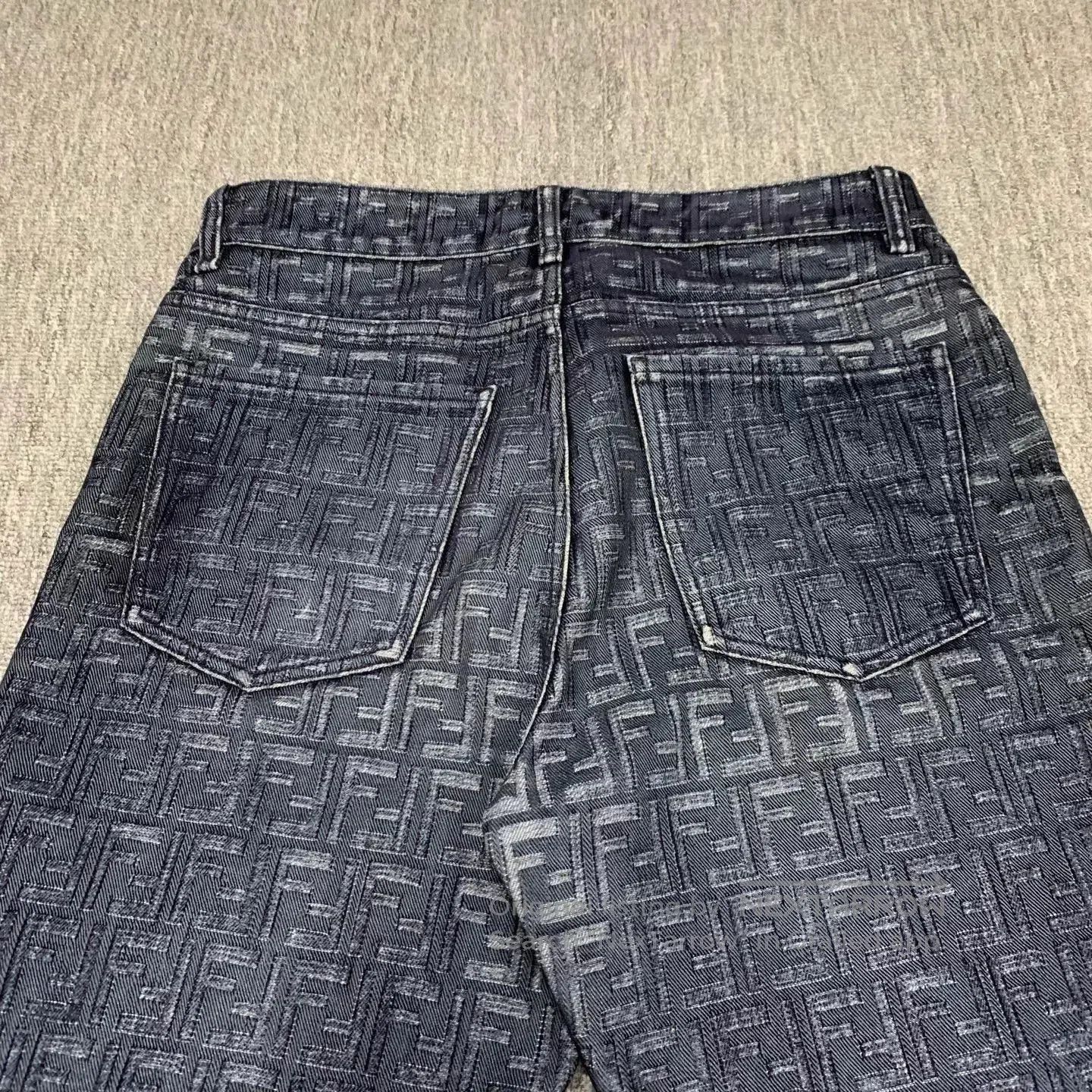 Fendi Blue Patterned Denim Jeans Size 32. Size US 32 / EU 48 - 7 Thumbnail