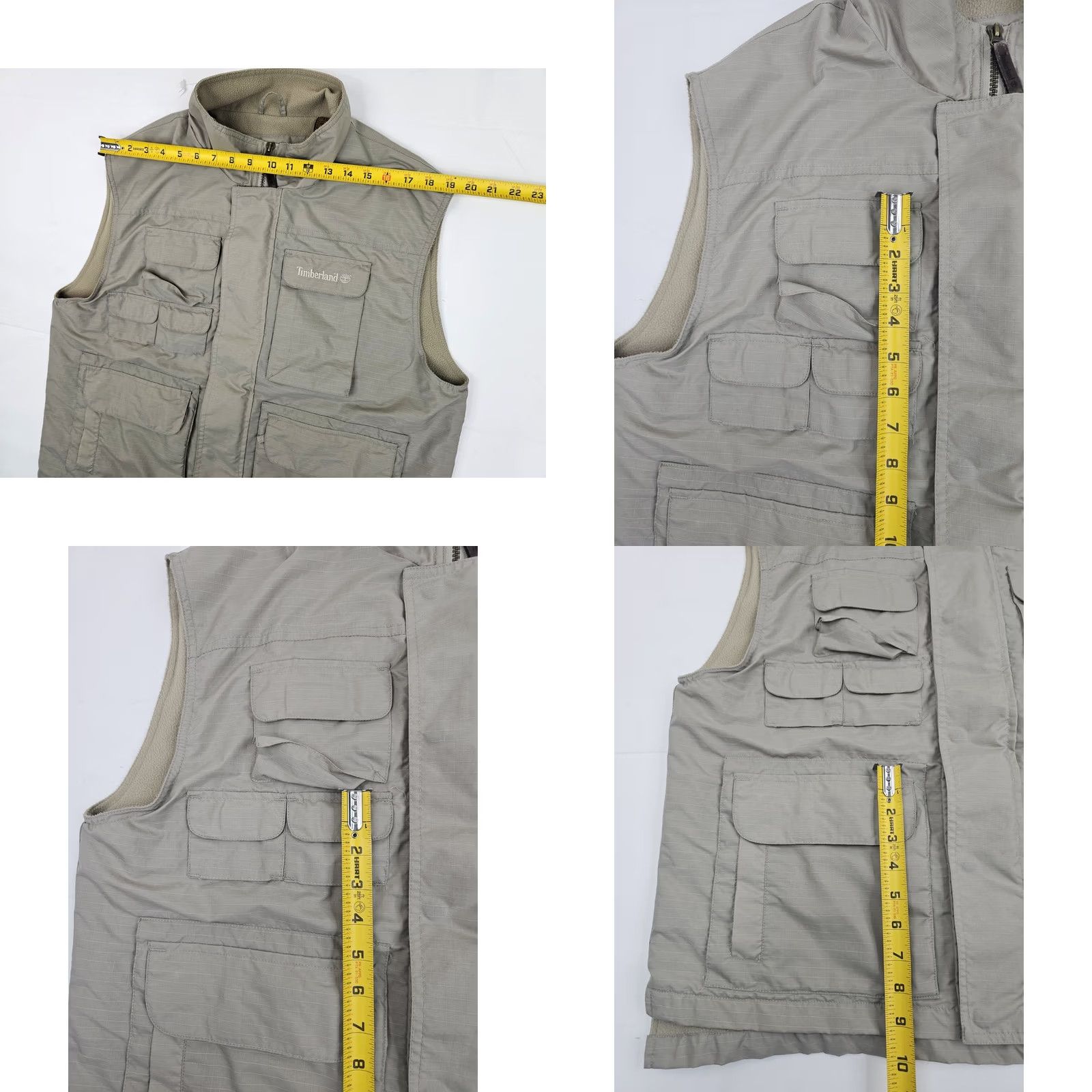 Timberland VINTAGE Timberland Weathergear Vest Men L Beige Fleece-Lined Ripstop 90s Shooting Full Zip Retro Workwear Size US L / EU 52-54 / 3 - 8 Thumbnail