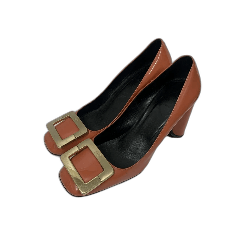 Roger Vivier Roger Vivier Orange Patent Heels Size 35 Size US 5 / IT 35 - 1 Thumbnail