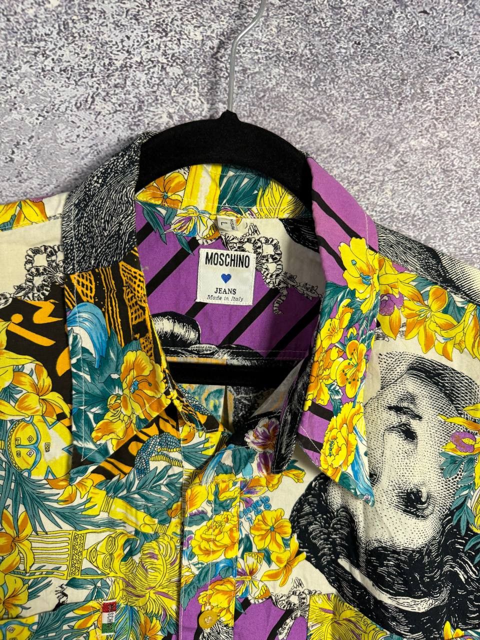 Designer × Moschino × Vintage Moschino Jeans Faces Shirt Men's Long Sleeve Shirt Vintage Size US L / EU 52-54 / 3 - 9 Thumbnail