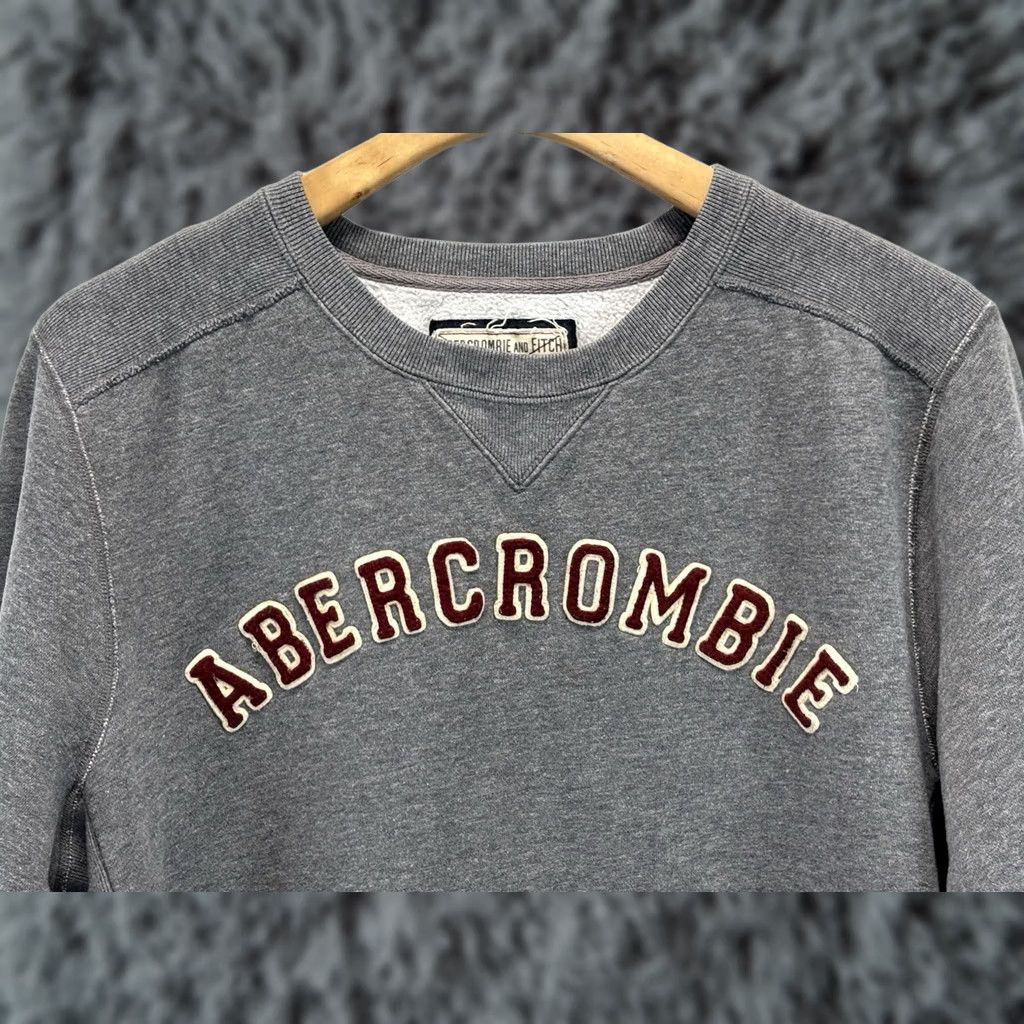 Abercrombie & Fitch VINTAGE Abercrombie & Fitch Sweatshirt Mens M Grey Reverse Weave Raised Spellout Y2K Size US M / EU 48-50 / 2 - 1 Thumbnail