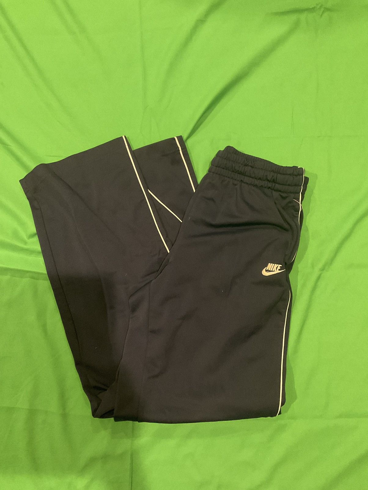 Nike × Vintage Vintage Nike Navy and white track pants Size 40" / US 18 - 1 Thumbnail