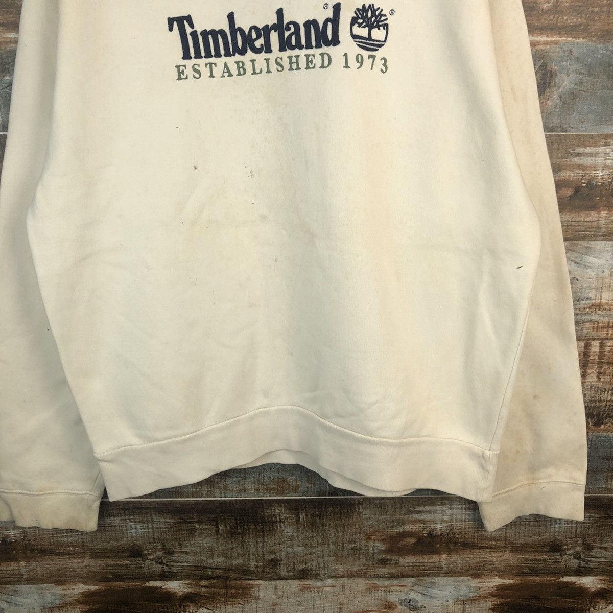 Timberland × Vintage Timberland White Sweatshirt #A1446 Size US L / EU 52-54 / 3 - 6 Thumbnail
