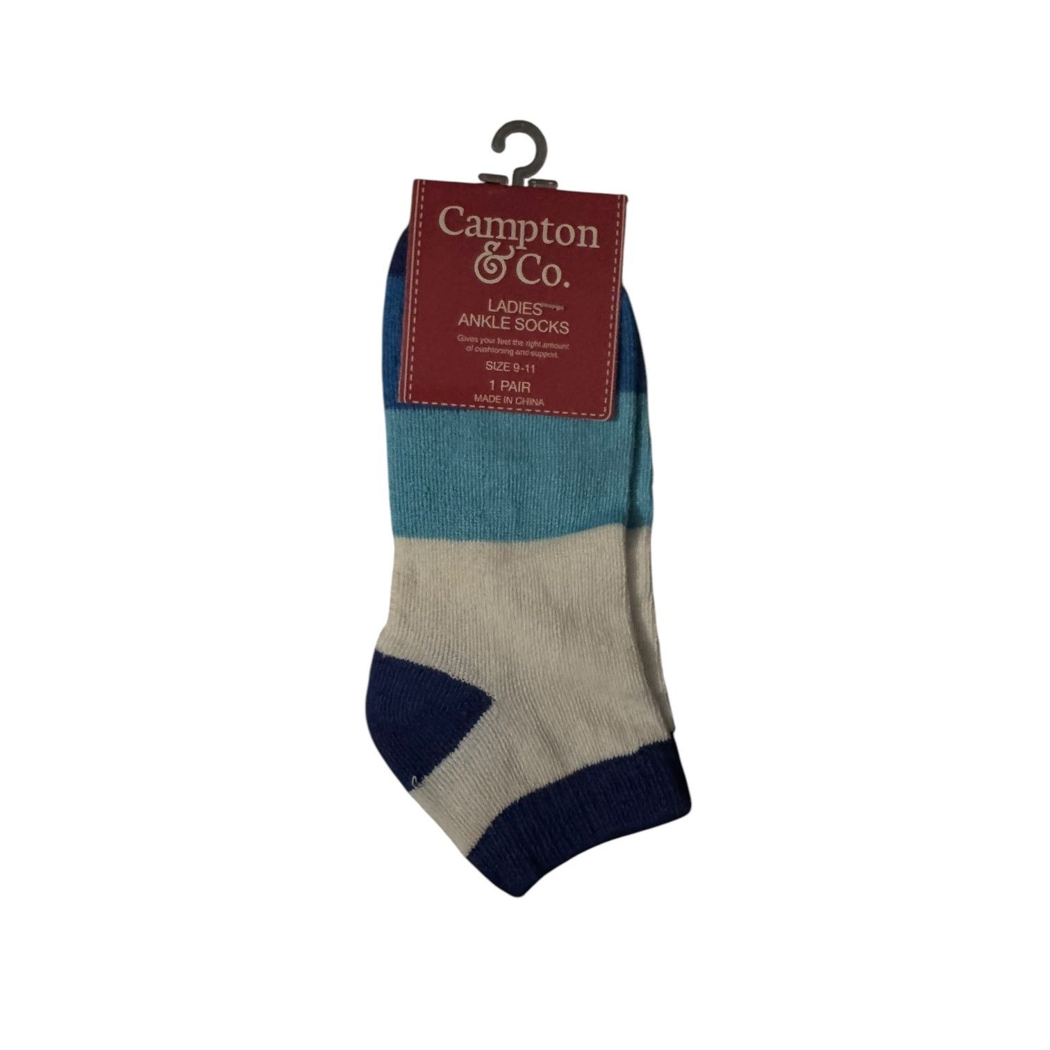 Other Campton & Co. Women’s Blue Striped Ankle Socks 9 to 11 NWT Size ONE SIZE - 1 Thumbnail