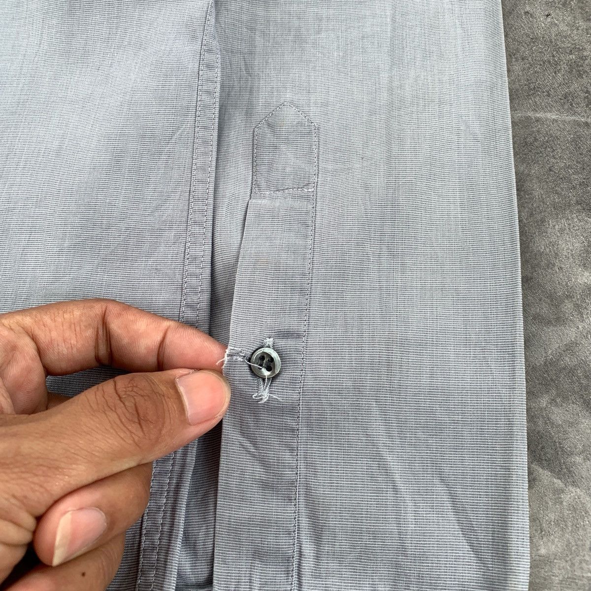 Giorgio Armani Vintage Giorgio Armani Button Ups Gray Shirt Size US M / EU 48-50 / 2 - 11 Thumbnail