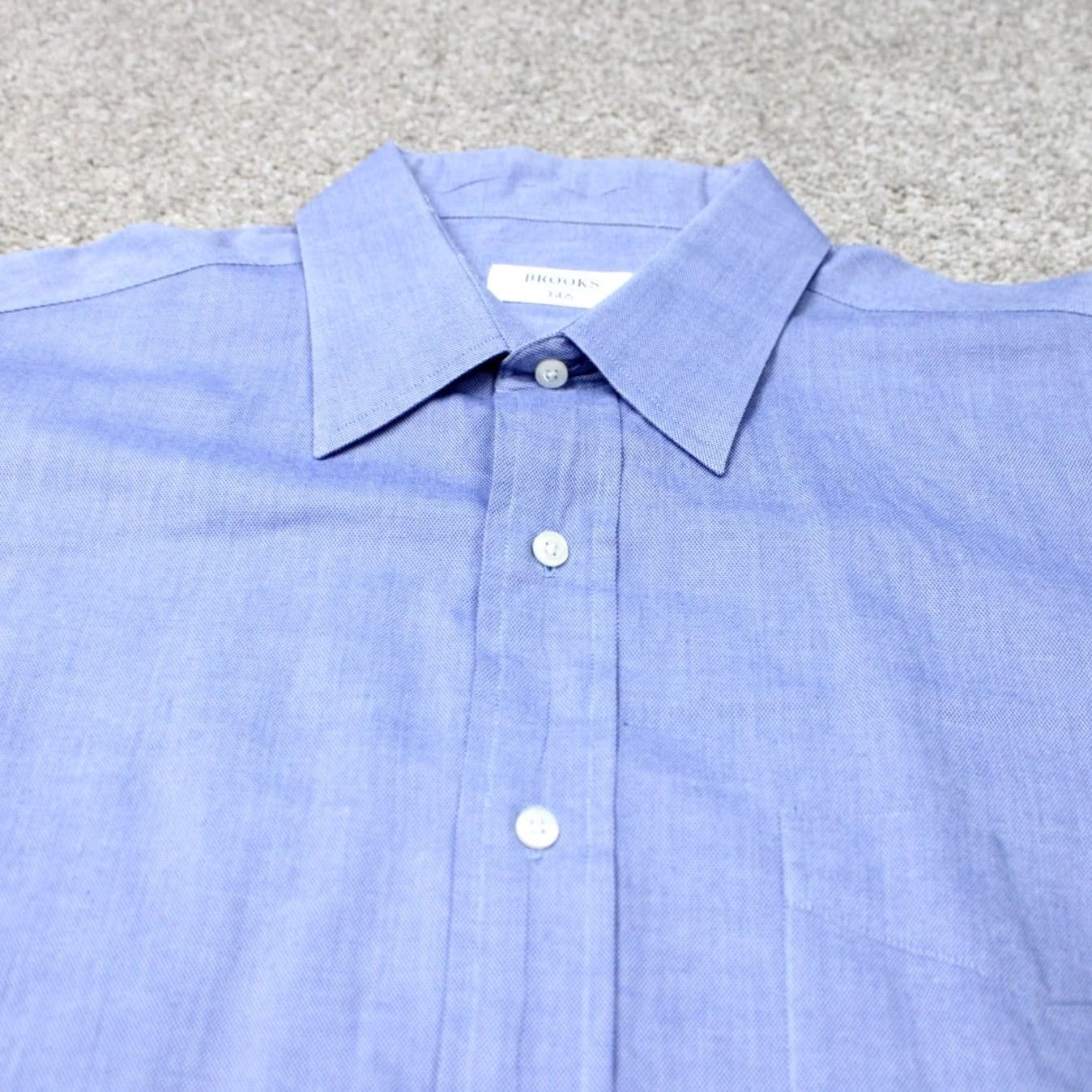 Brooks Brothers Brooks Brothers 346 Shirt Mens 17 Blue 100% Cotton Long Sleeve Button Up Dress Shirt Size US XL / EU 56 / 4 - 5 Thumbnail