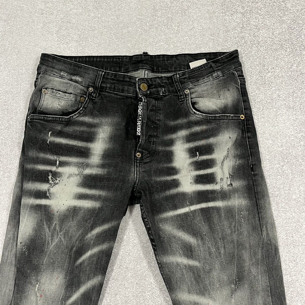 Dsquared2 Black and white Dsquared2 bleached ripped jeans trousers Size US 33 - 3 Thumbnail