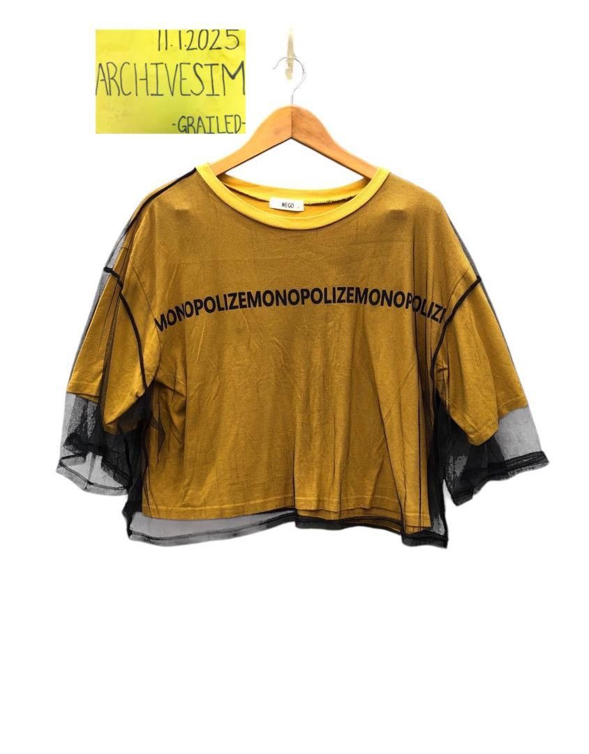 Japanese Brand Mono Polize Lace Transparent Boxy Cropped Shirt Size US M / EU 48-50 / 2 - 2 Thumbnail