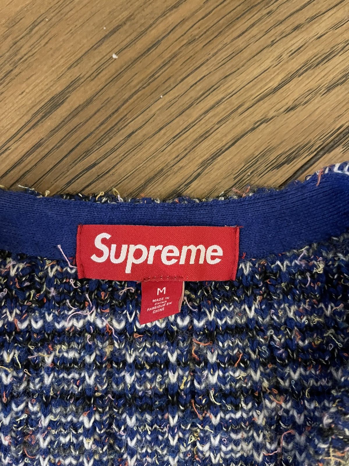 Supreme Speckled Zip-Up Sweater Vest Blue