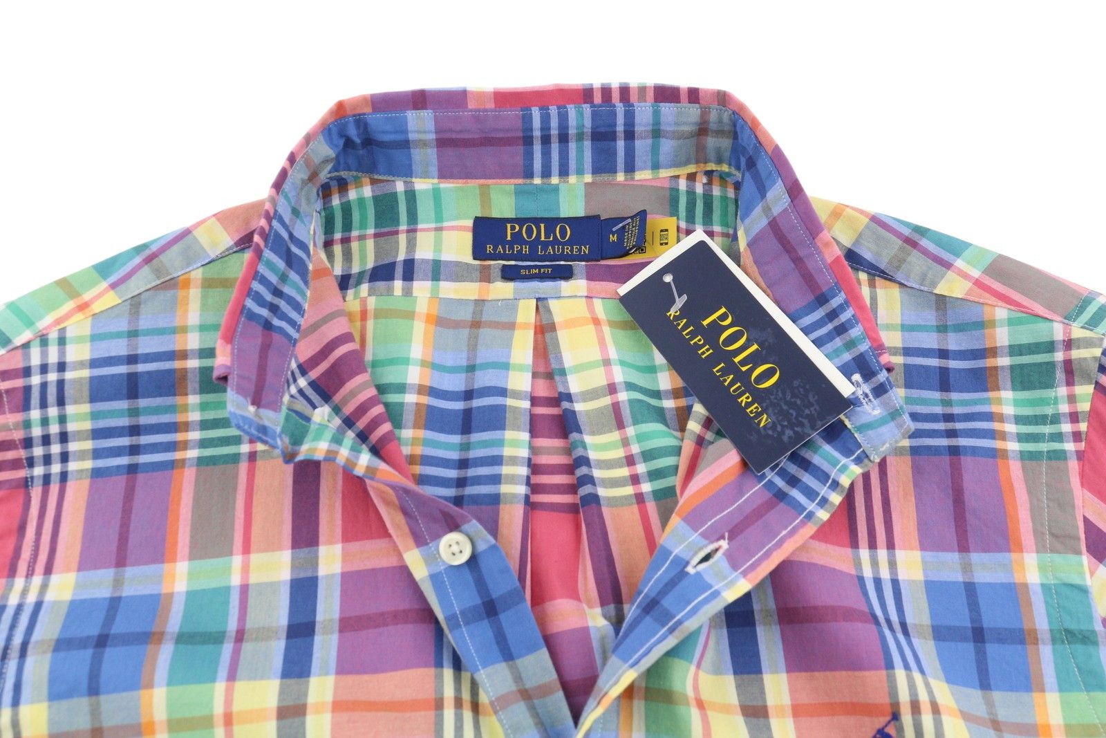 Ralph Lauren M Colourful Check Button-Down Neck Slim Fit Logo 87029 Size US M / EU 48-50 / 2 - 4 Thumbnail
