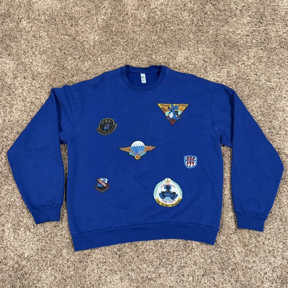 Los Angeles Apparel Vintage Military Patch Crewneck Sweatshirt LA Apparel Blue Size US L / EU 52-54 / 3 - 1 Thumbnail