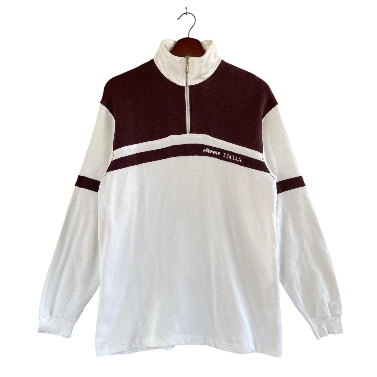 Ellesse × Vintage Vintage Ellesse Italia Halfzip Sweatshirt Size L / US 10 / IT 46 - 2 Thumbnail