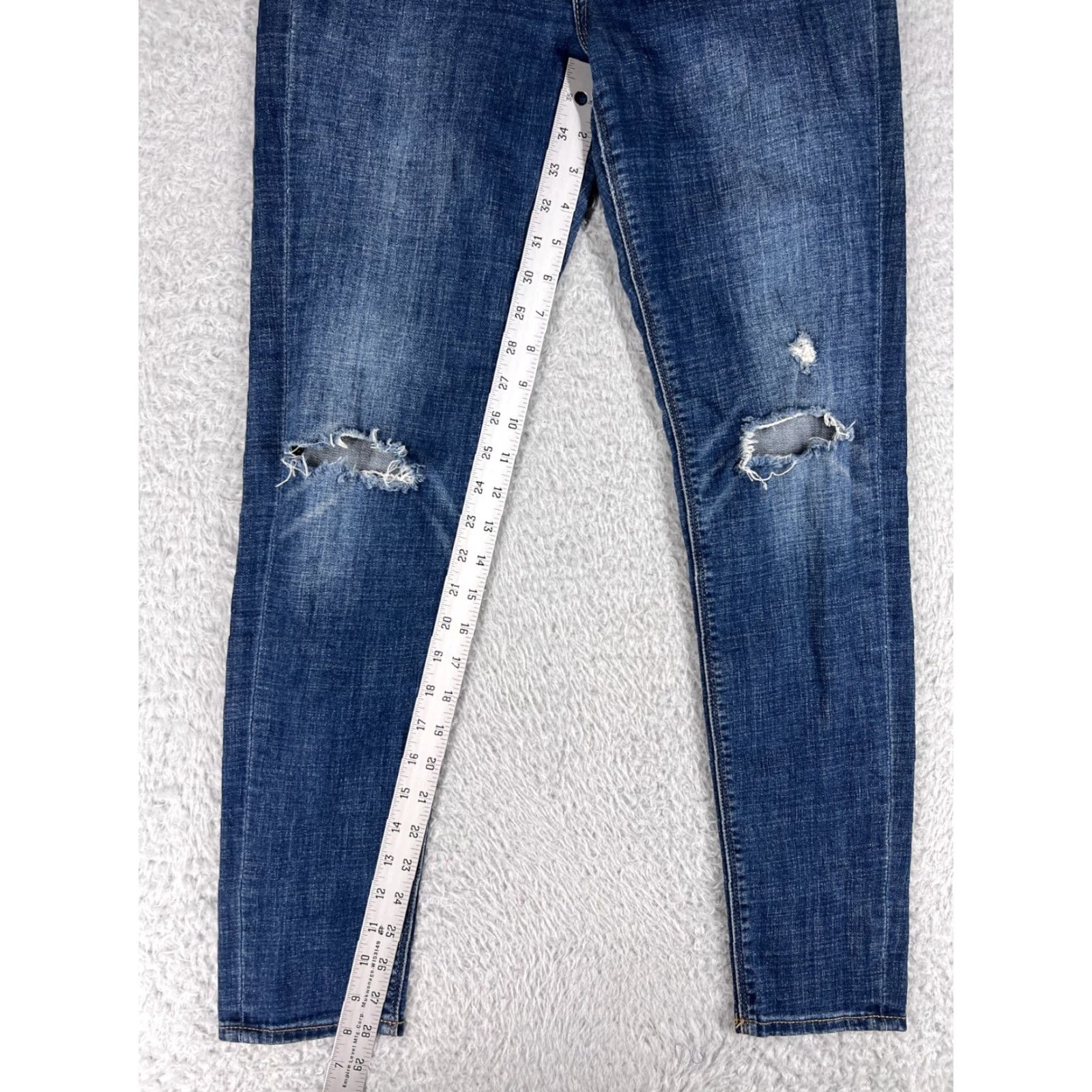 Lucky Brand Lucky Brand Jeans Womens 6 Regular Blue Denim Straight Fit 28" Inseam 30" Waist Medium Wash 5-Pocket Distressed Modern USA Mens Womens Size 28" / US 6 / IT 42 - 7 Thumbnail