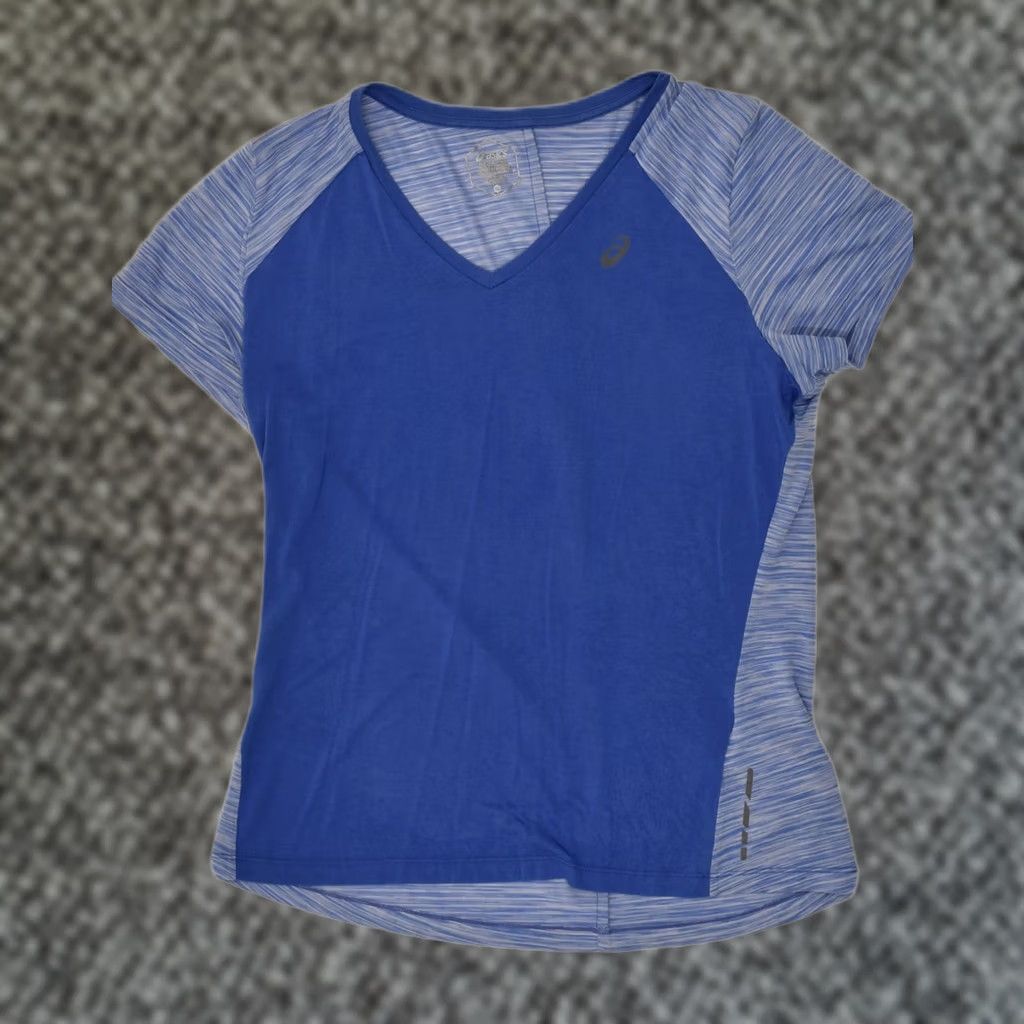 Asics ASICS Womens T-Shirt Top UK 18 XL Blue Colourblock Polyester Size XL / US 12-14 / IT 48-50 - 1 Thumbnail