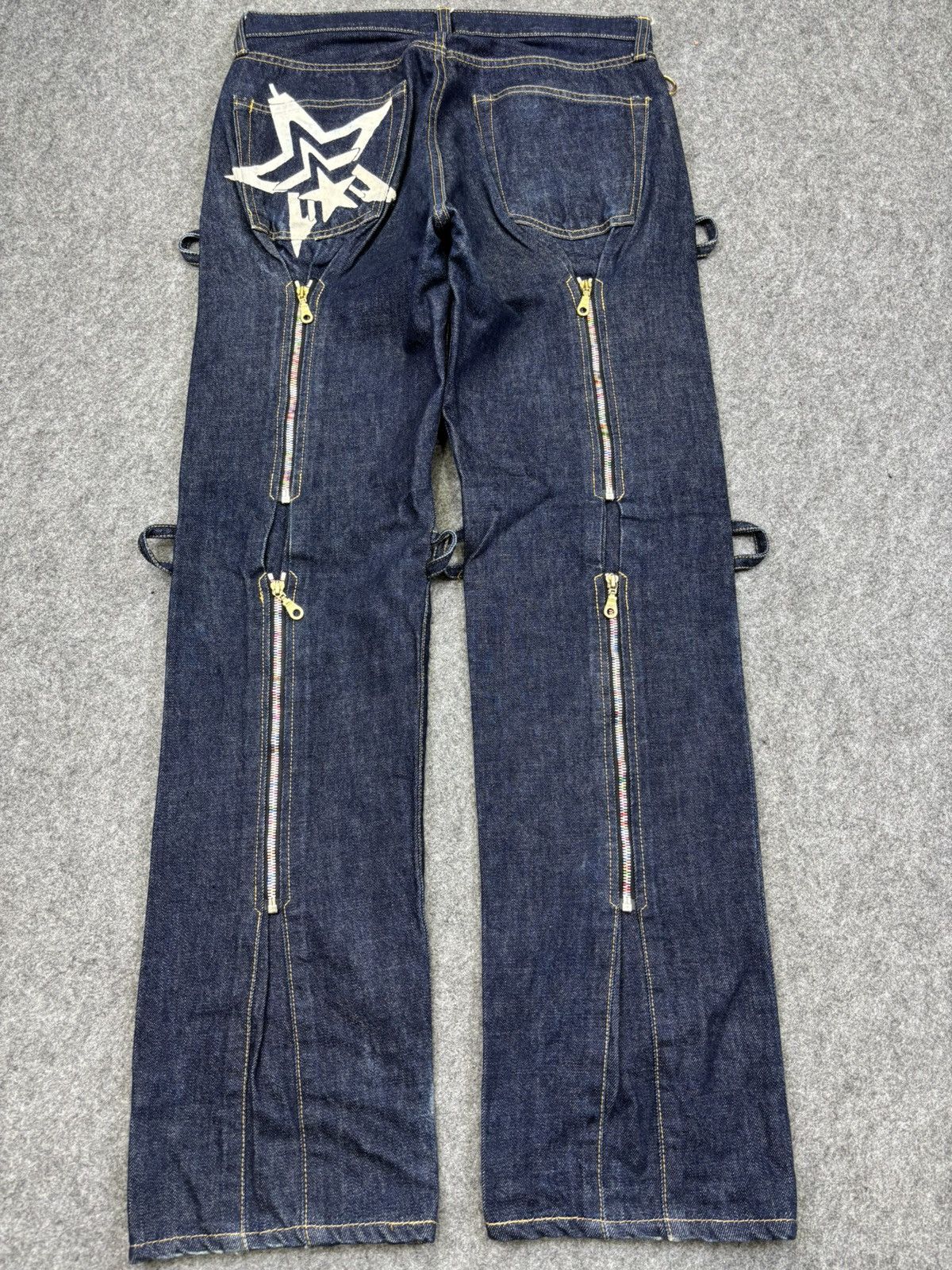 Japanese Brand 💥VERY RARE💥Lowrider Japan Selvedge Zipper Denim F698 Size US 31 - 22 Thumbnail