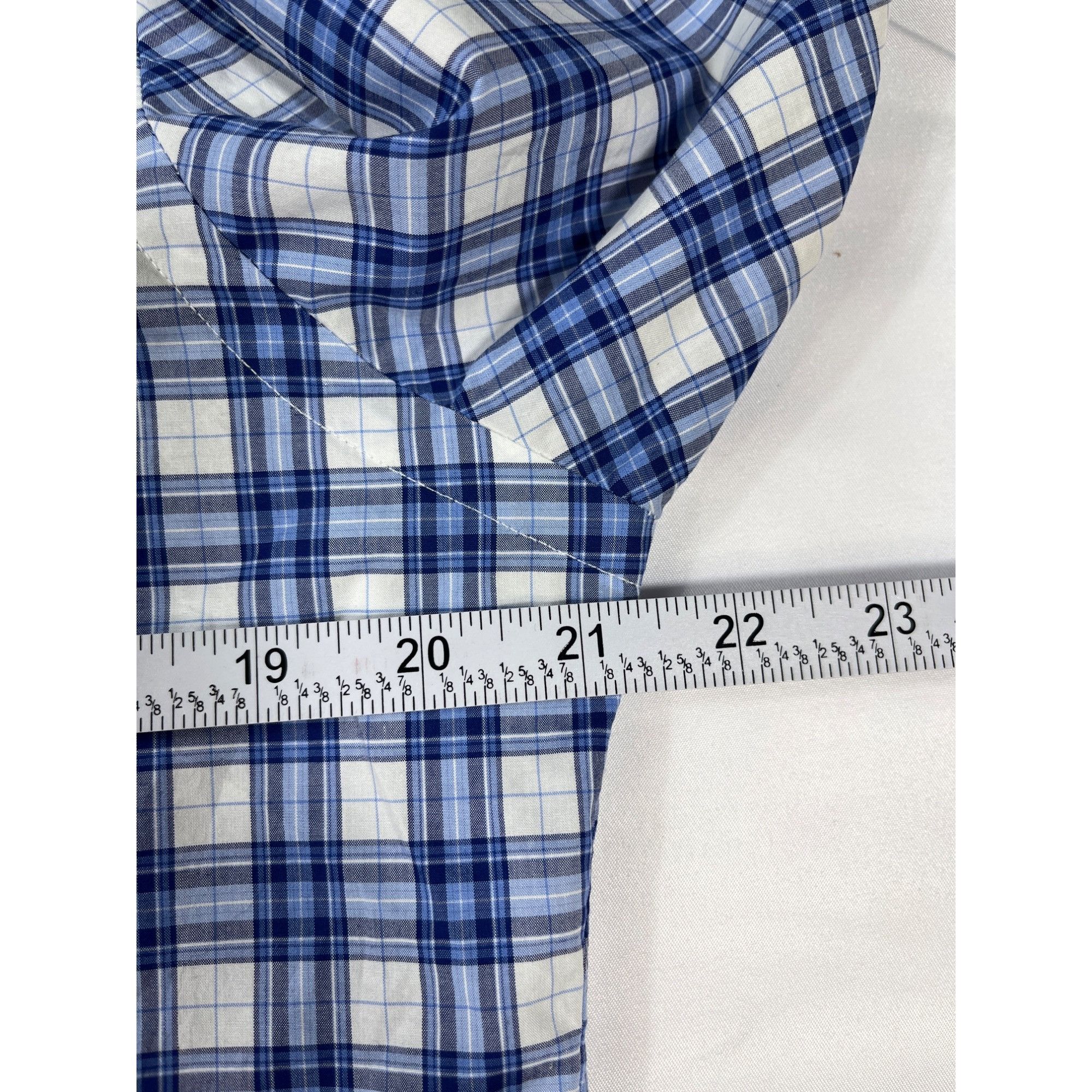 Ralph Lauren Ralph Lauren SKU 7540 Mens Blue and White Plaid Dress Shirt Size US L / EU 52-54 / 3 - 4 Thumbnail
