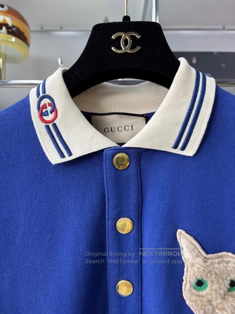 Gucci Gucci Dark blue lapel logo cat embroidery Polo short sleev Size XS / US 0-2 / IT 36-38 - 2 Thumbnail