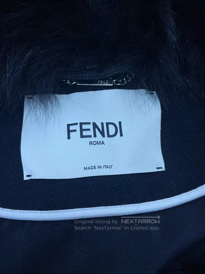 Fendi Fendi Black Lamb Fur Collar Wool Coat with Detachable Fur Size XXS / US 00 / IT 34 - 4 Thumbnail