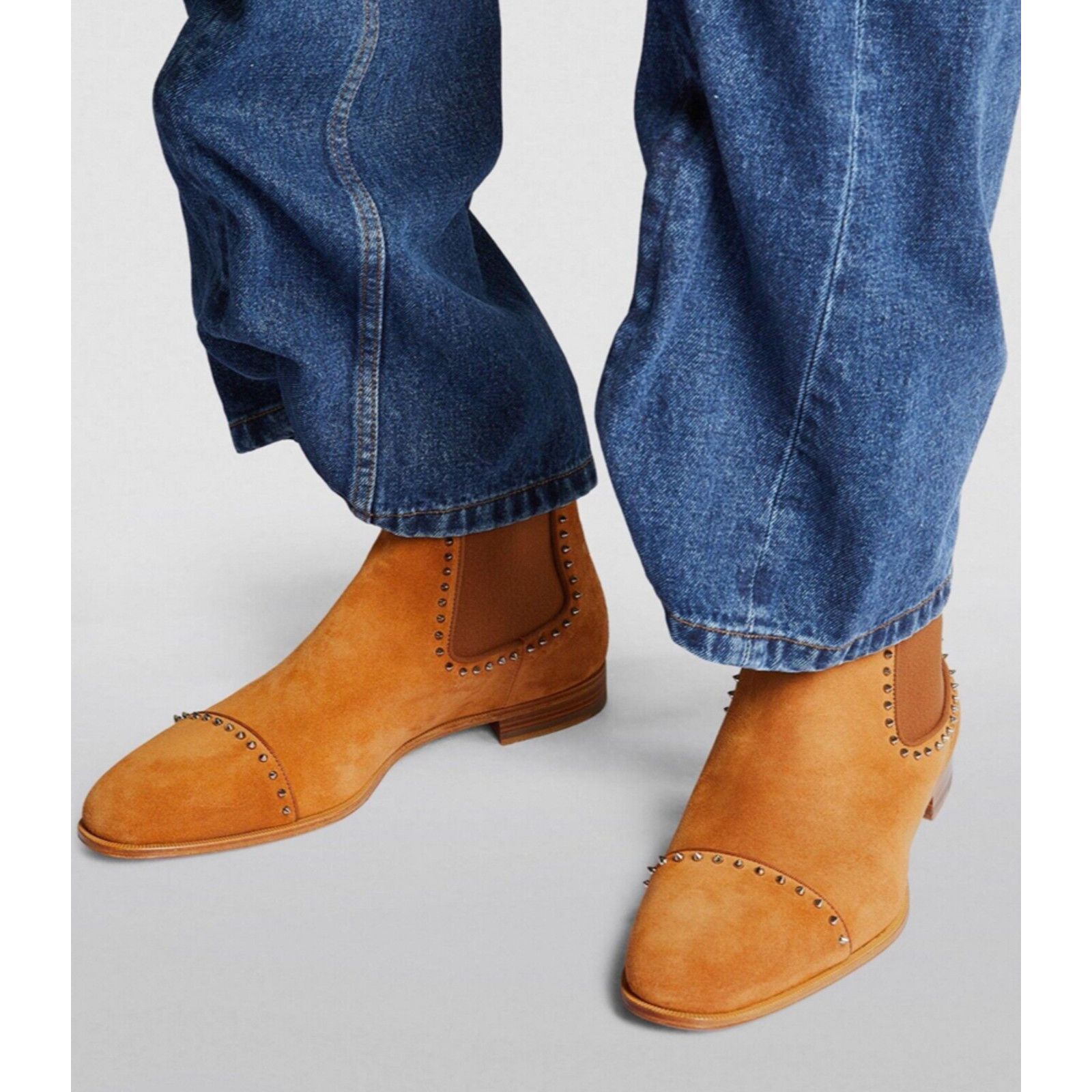 Christian Louboutin Christian Louboutin Mens Brown Suede Spike Boot 45 12 Size US 12 / EU 45 - 3 Thumbnail
