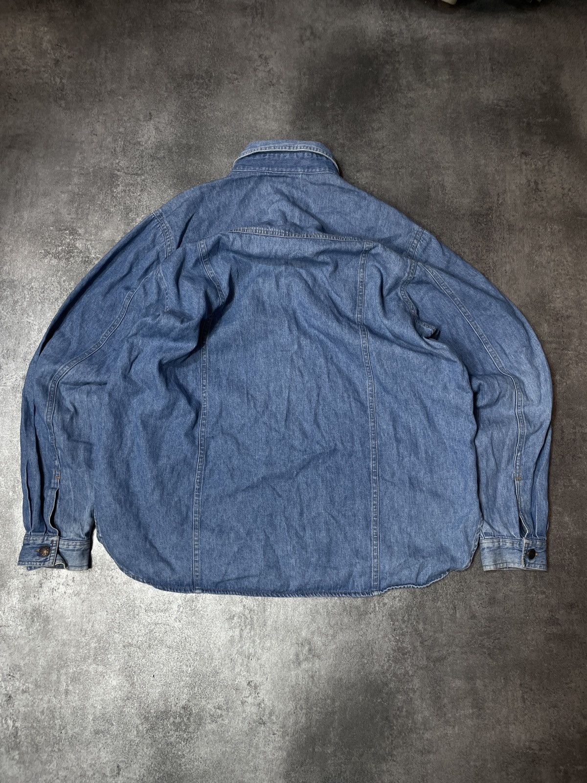 Vintage 🔥Offers🔥Vintage Y2K Denim Shirt Boxy Fit Wide Rare Size US XL / EU 56 / 4 - 3 Thumbnail