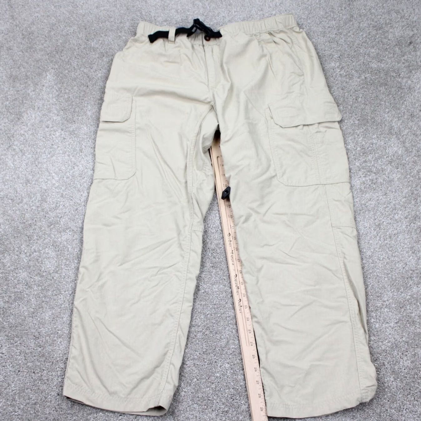 Duluth Trading Company Duluth Trading Co. Armachillo Pants Cargo Nylon Beige L 34x30 Men Regular Ripstop Belted Pockets 30 Inseam Size US 33 - 3 Thumbnail
