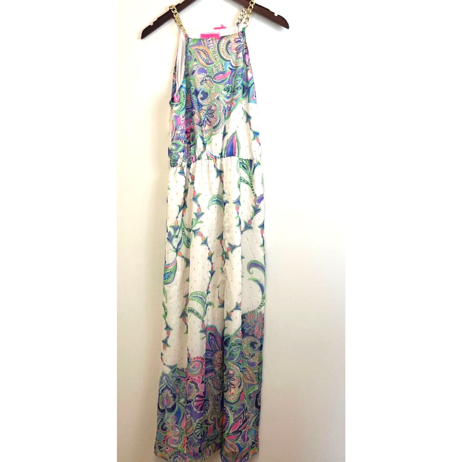 Lilly Pulitzer LILLY PULITZER Womens Maxi Dress Tiera Floral Best Kept Secret Multicolor Colorful No Belt M (Medium) Size M / US 6-8 / IT 42-44 - 3 Thumbnail