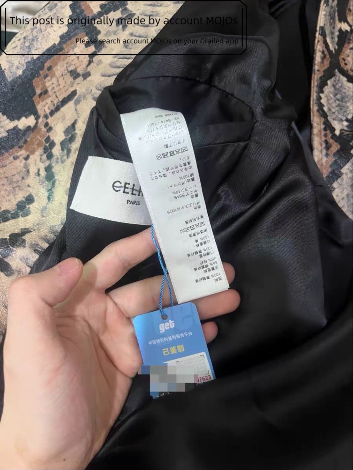 Celine Sz 48 Celine 23SS Python Pattern Overall Coat mojos28125 Size US M / EU 48-50 / 2 - 4 Thumbnail