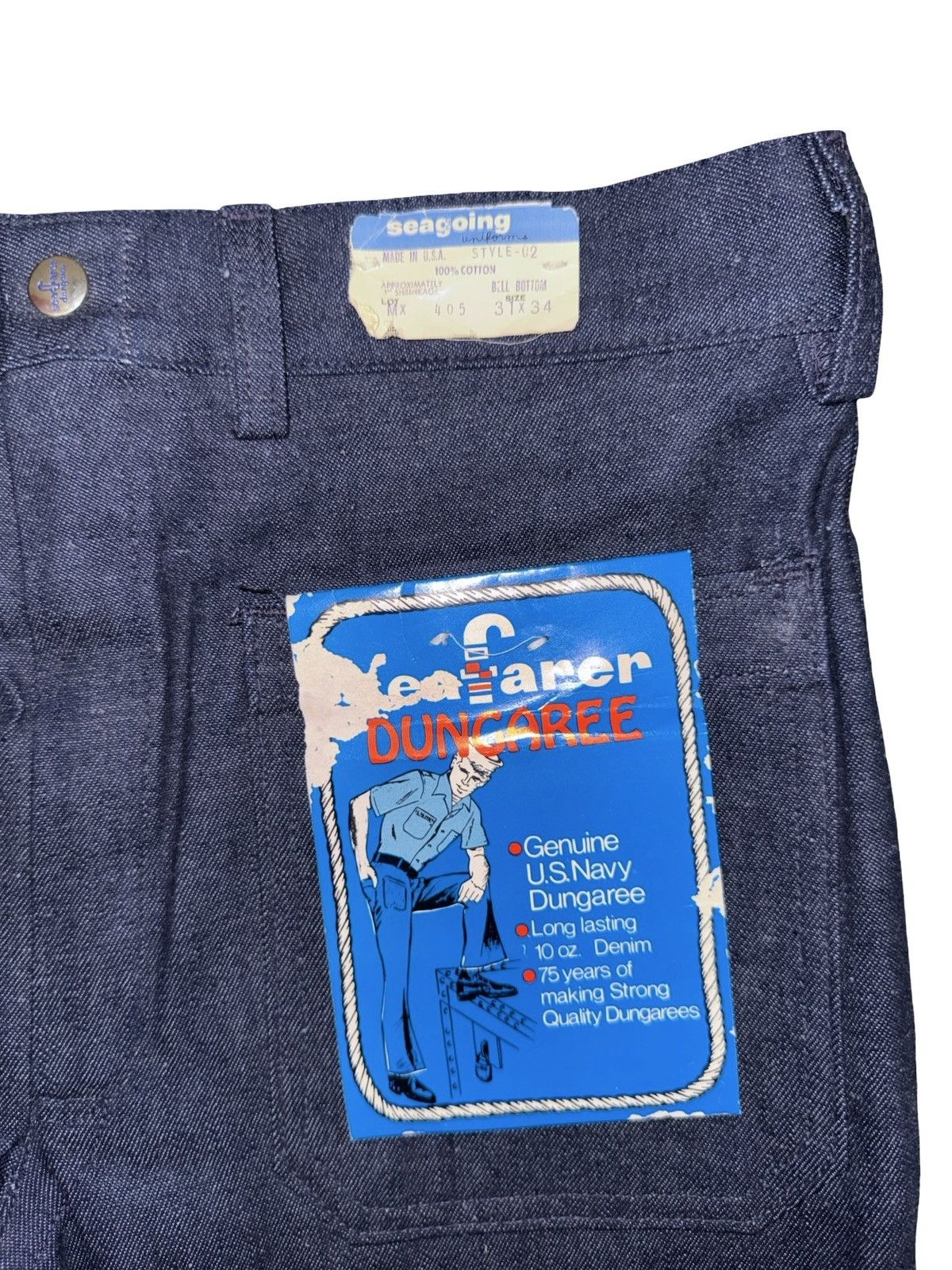 Vintage Vintage 70s US Navy Seafarer Bell Bottom Denim Pants USA 31 Size US 31 - 12 Thumbnail