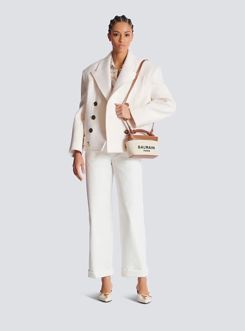 Balmain o1mt1gz0326 Size: OS / B-Buzz Satchel Bag in Beige Size ONE SIZE - 2 Thumbnail